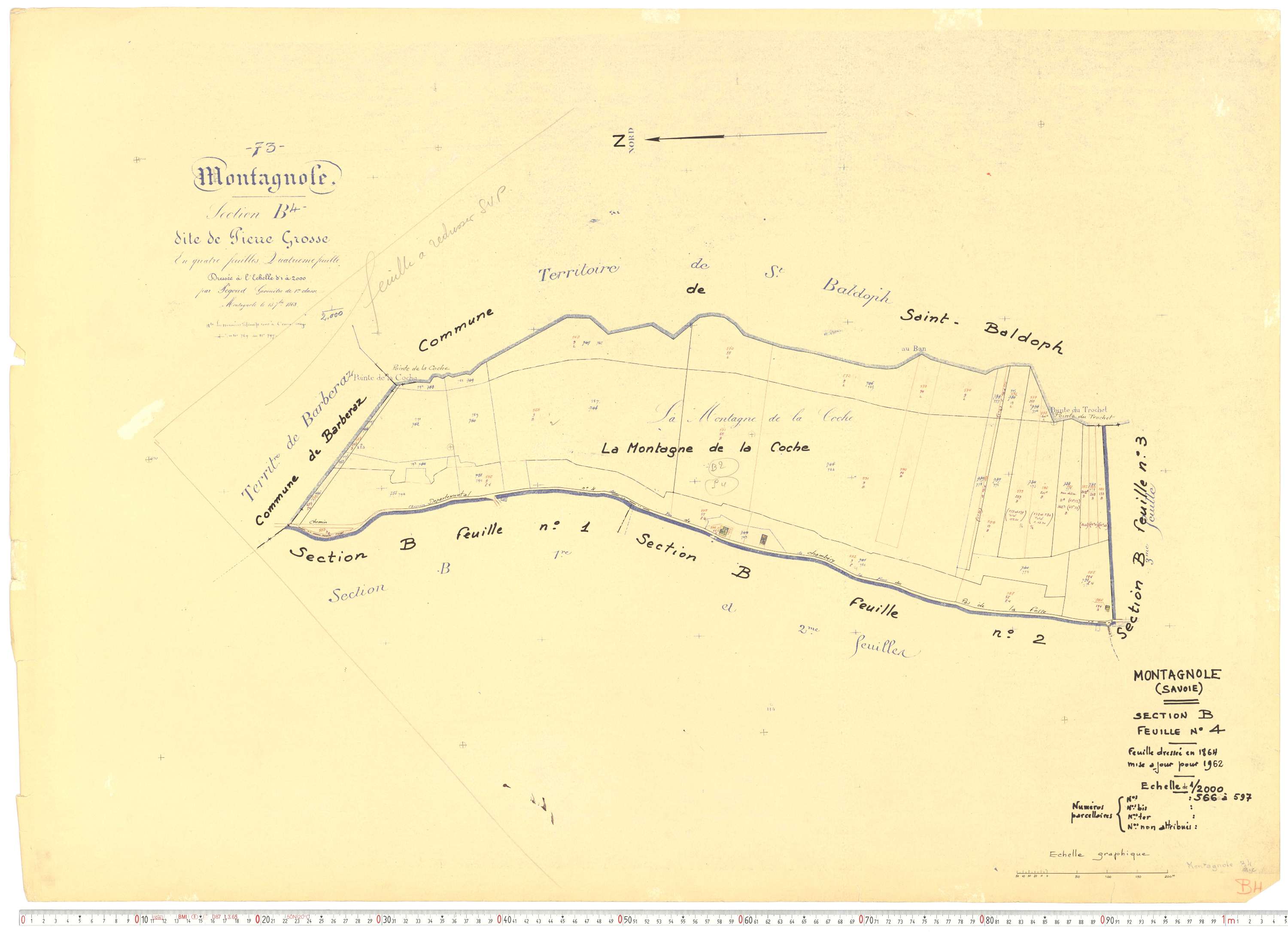 Montagnole - Cadastre rénové, version de travail (1962).