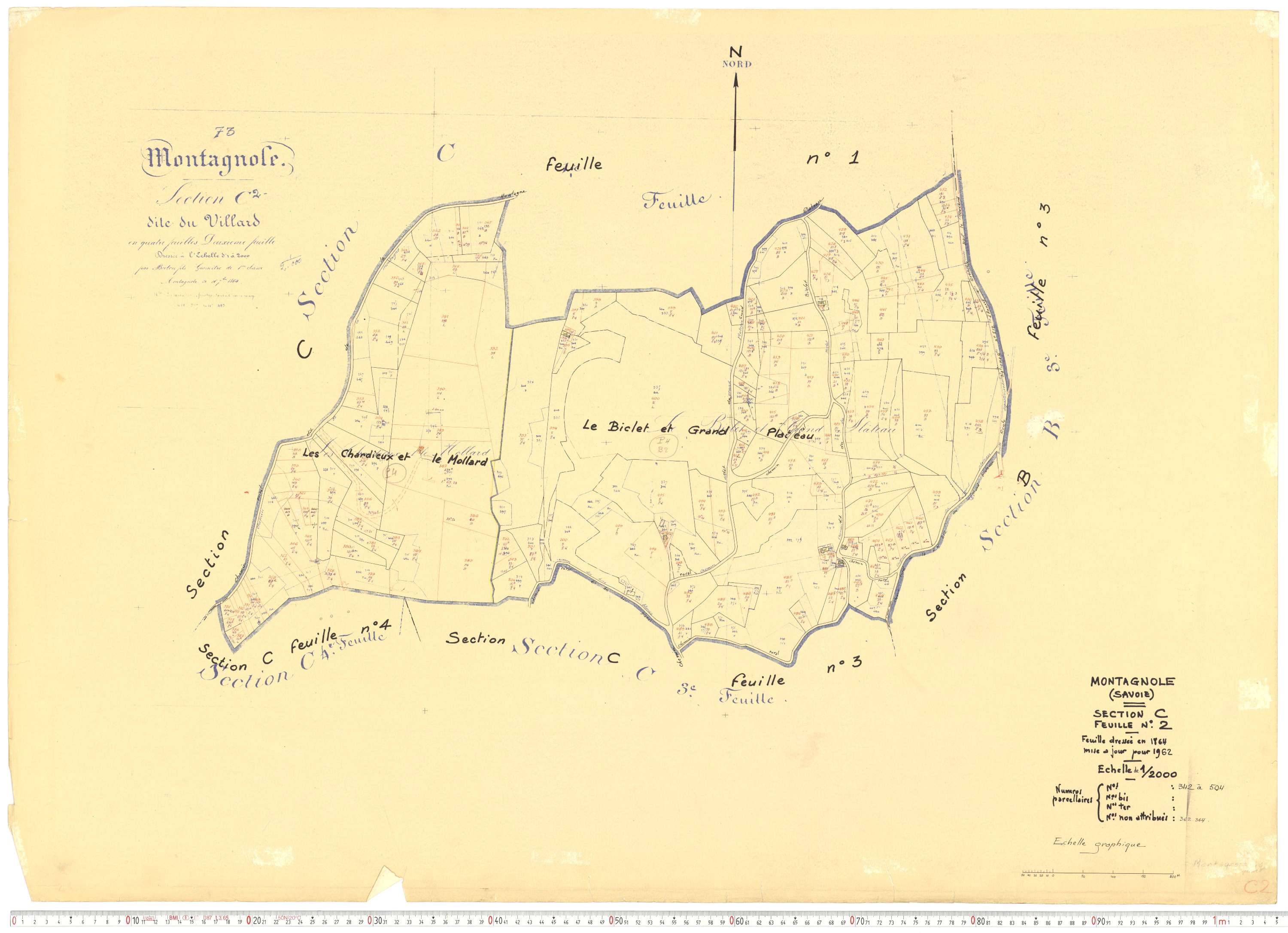 Montagnole - Cadastre rénové, version de travail (1962).