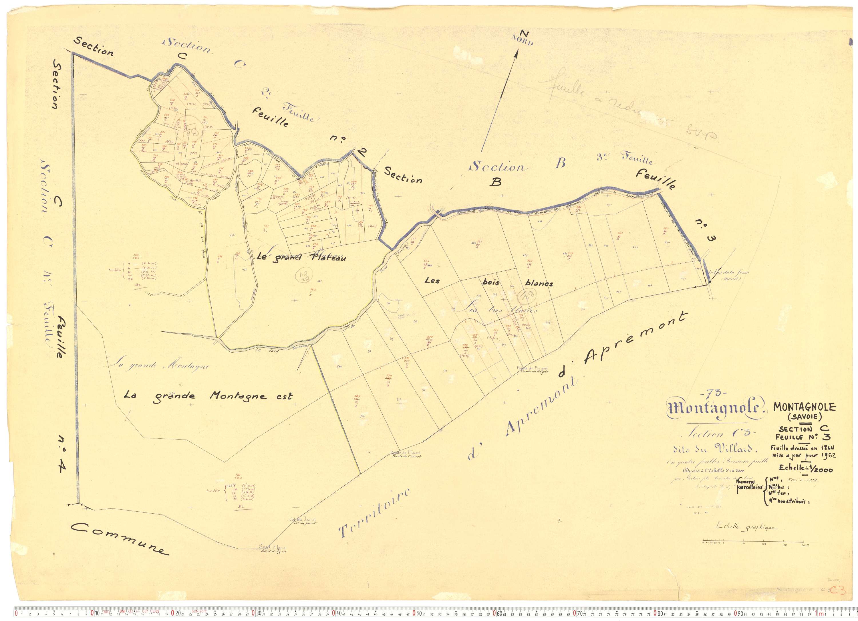 Montagnole - Cadastre rénové, version de travail (1962).