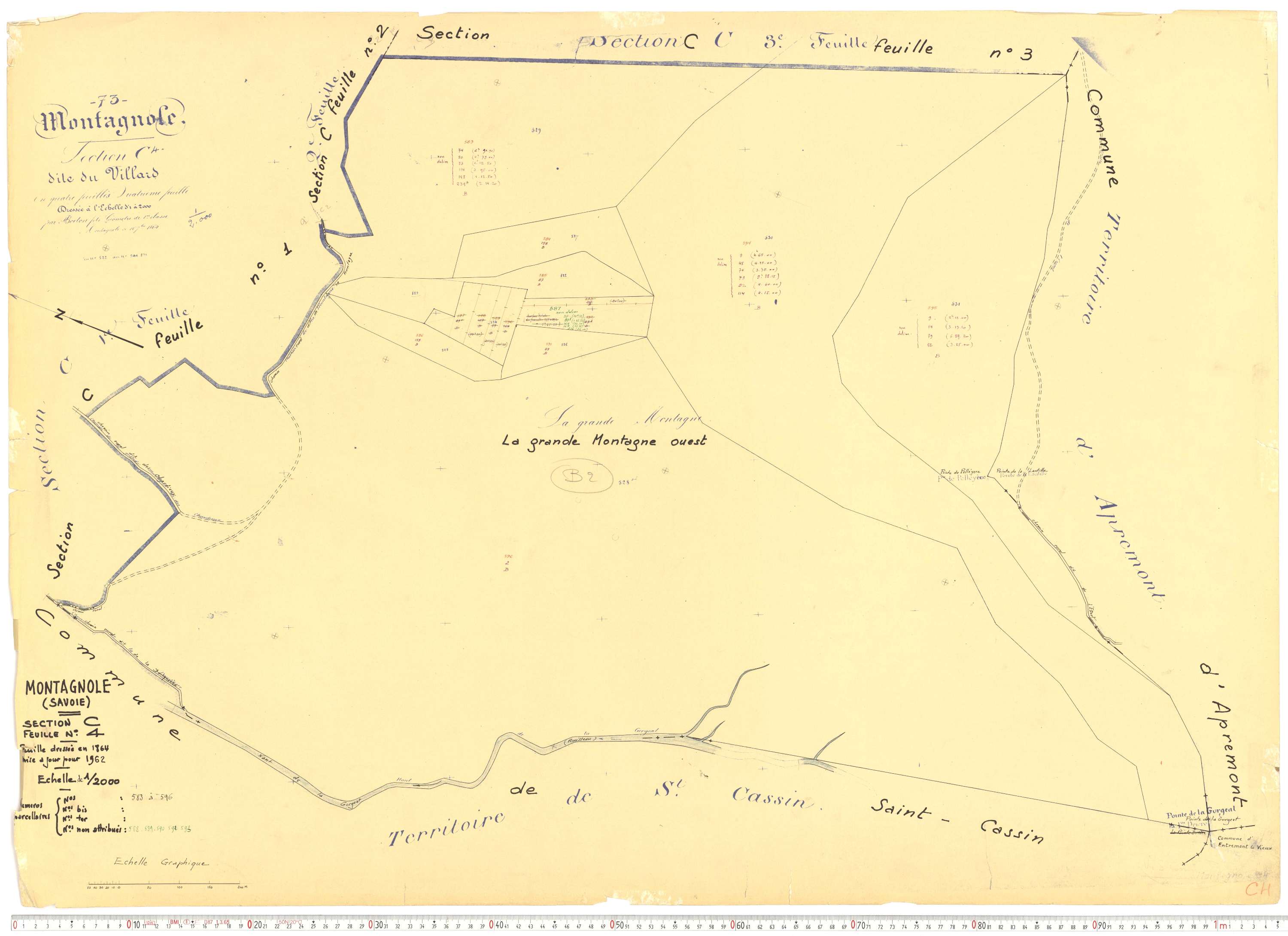 Montagnole - Cadastre rénové, version de travail (1962).