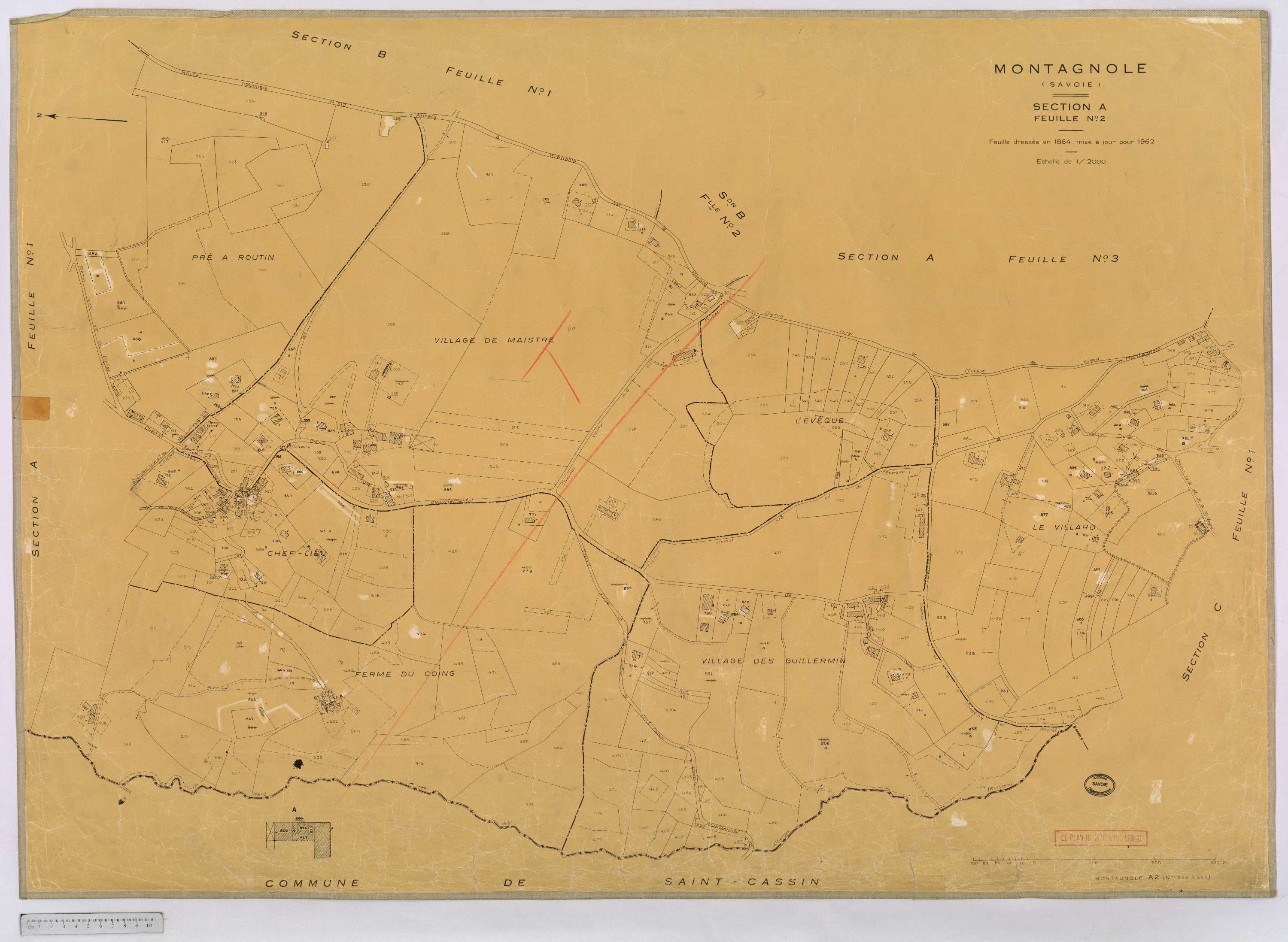 Montagnole - Cadastre rénové, version définitive (1962).