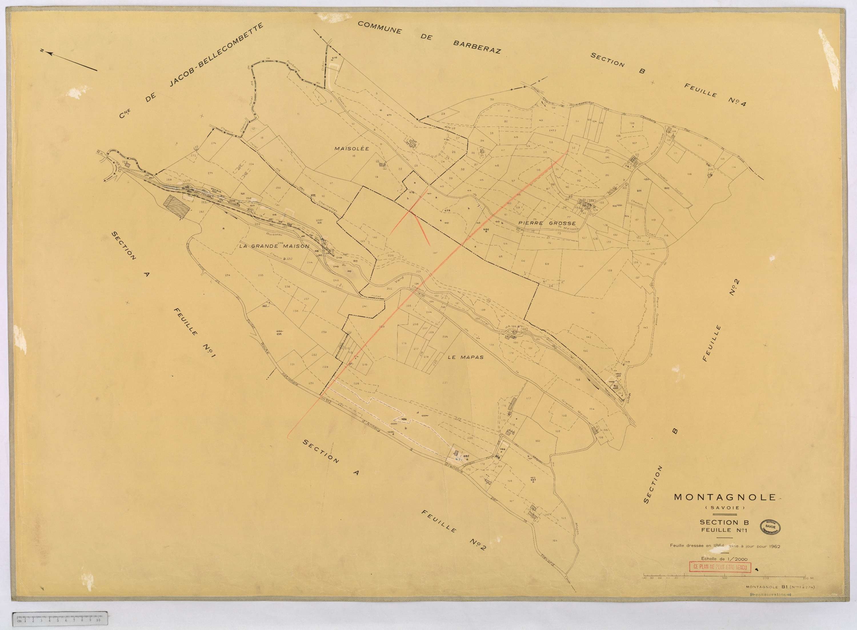 Montagnole - Cadastre rénové, version définitive (1962).