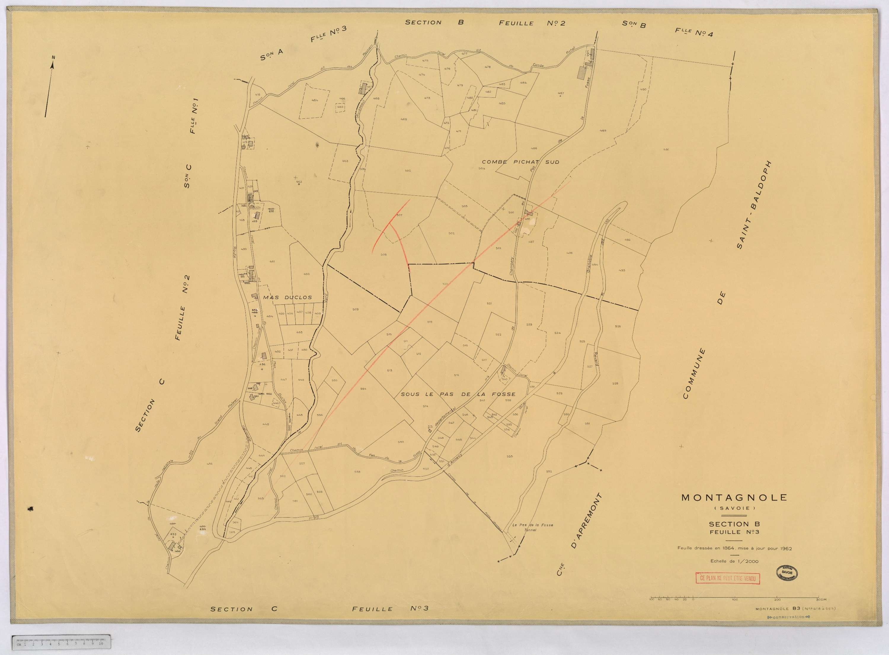 Montagnole - Cadastre rénové, version définitive (1962).