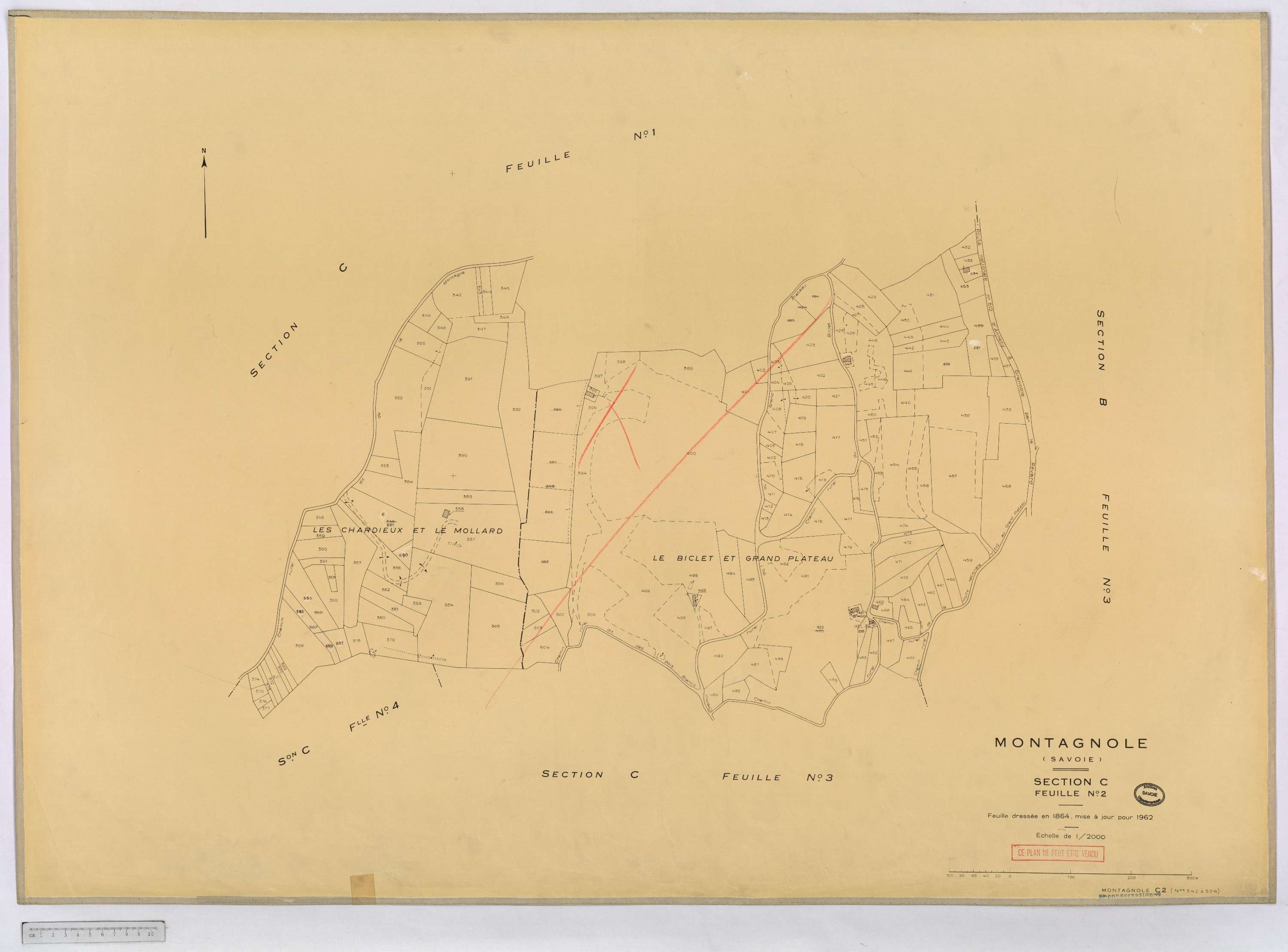 Montagnole - Cadastre rénové, version définitive (1962).