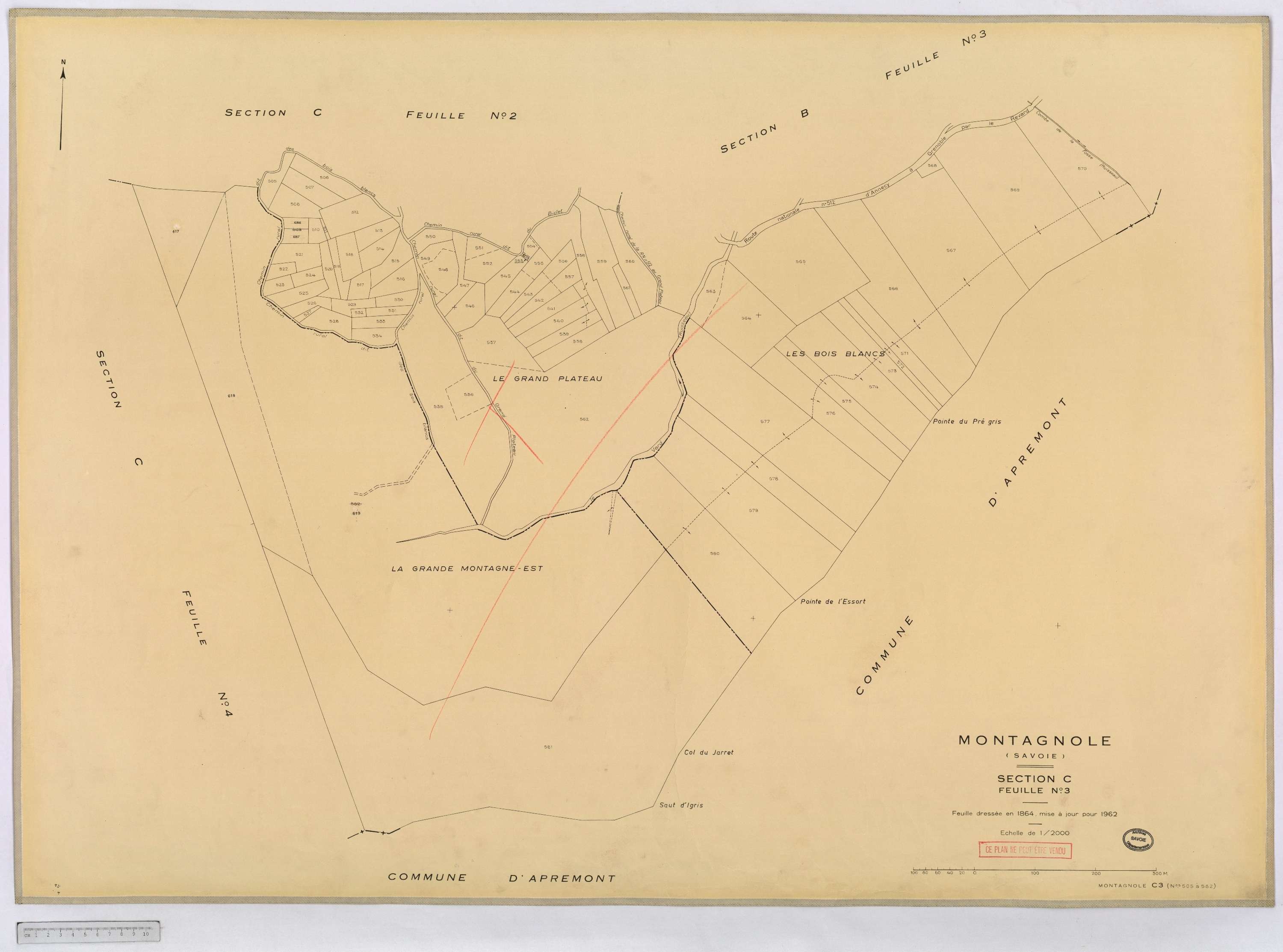 Montagnole - Cadastre rénové, version définitive (1962).