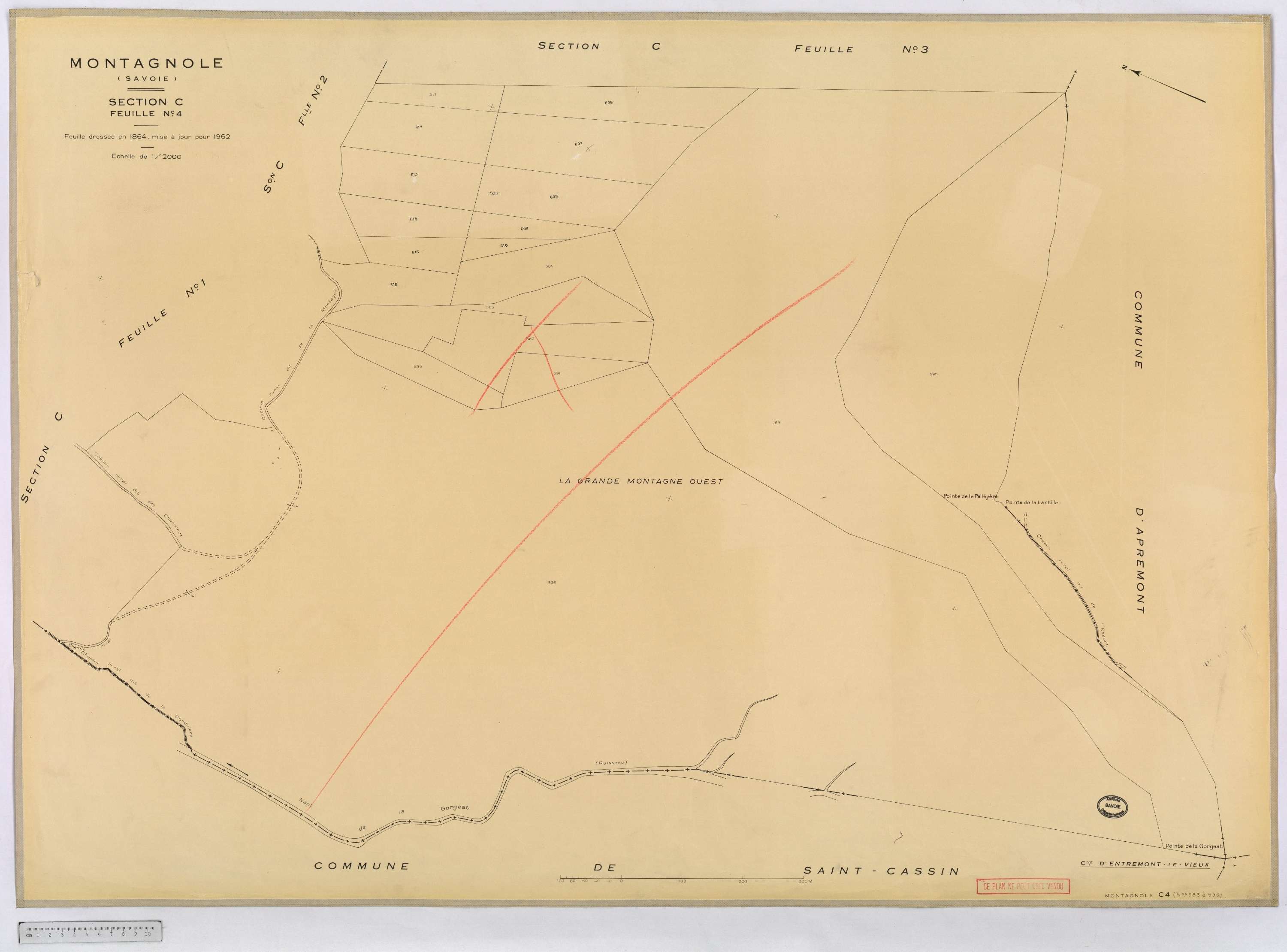 Montagnole - Cadastre rénové, version définitive (1962).