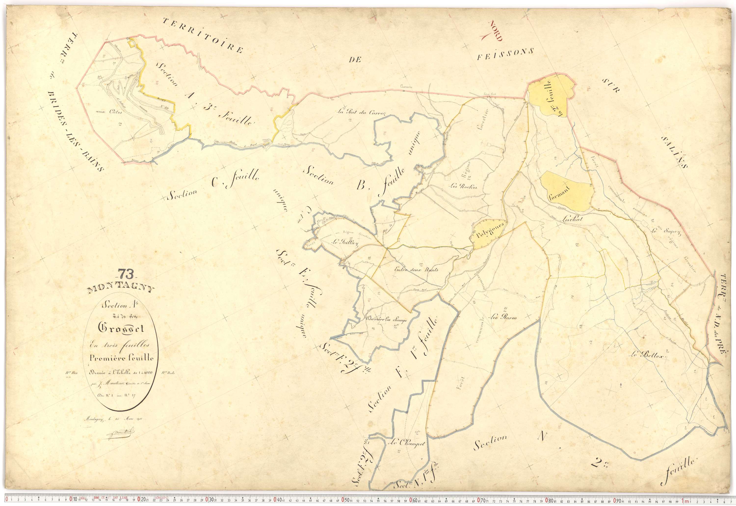 Montagny - Plans cadastraux du premier cadastre français.