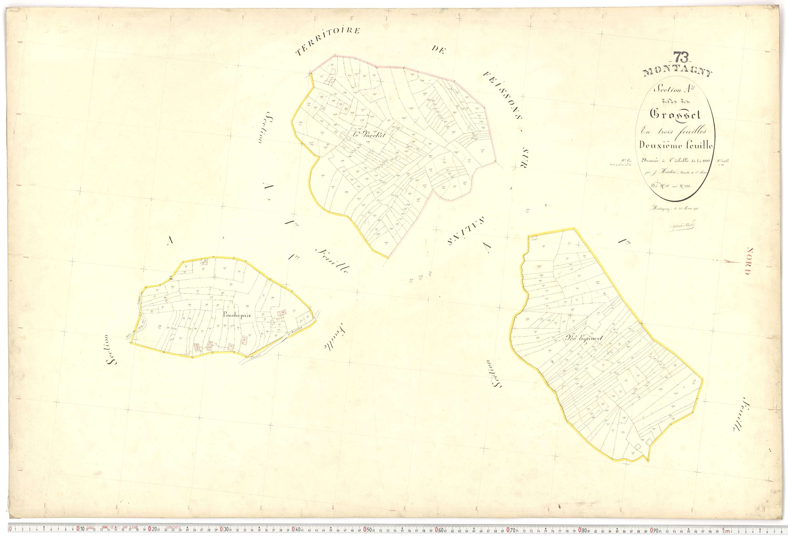 Montagny - Plans cadastraux du premier cadastre français.
