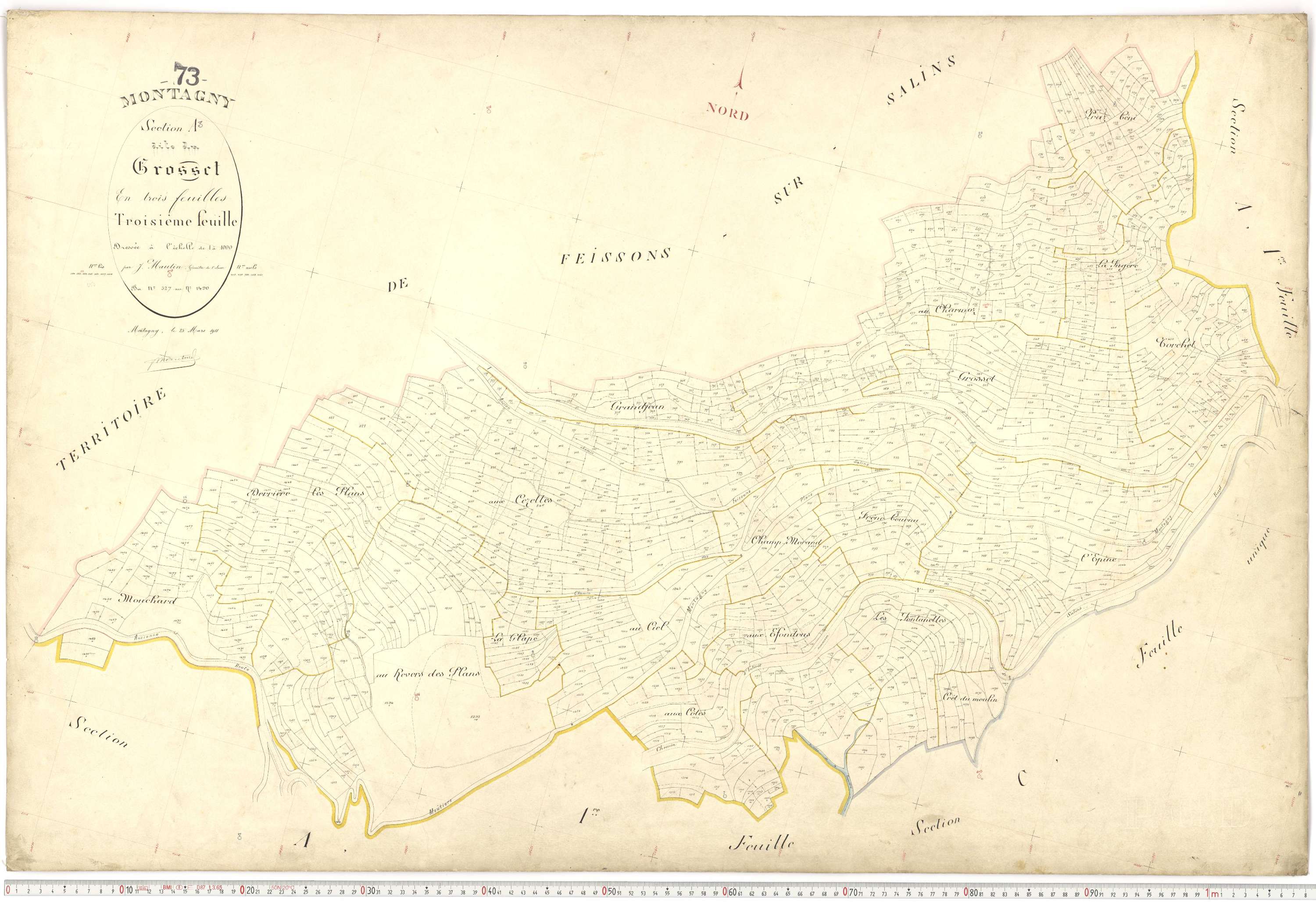 Montagny - Plans cadastraux du premier cadastre français.