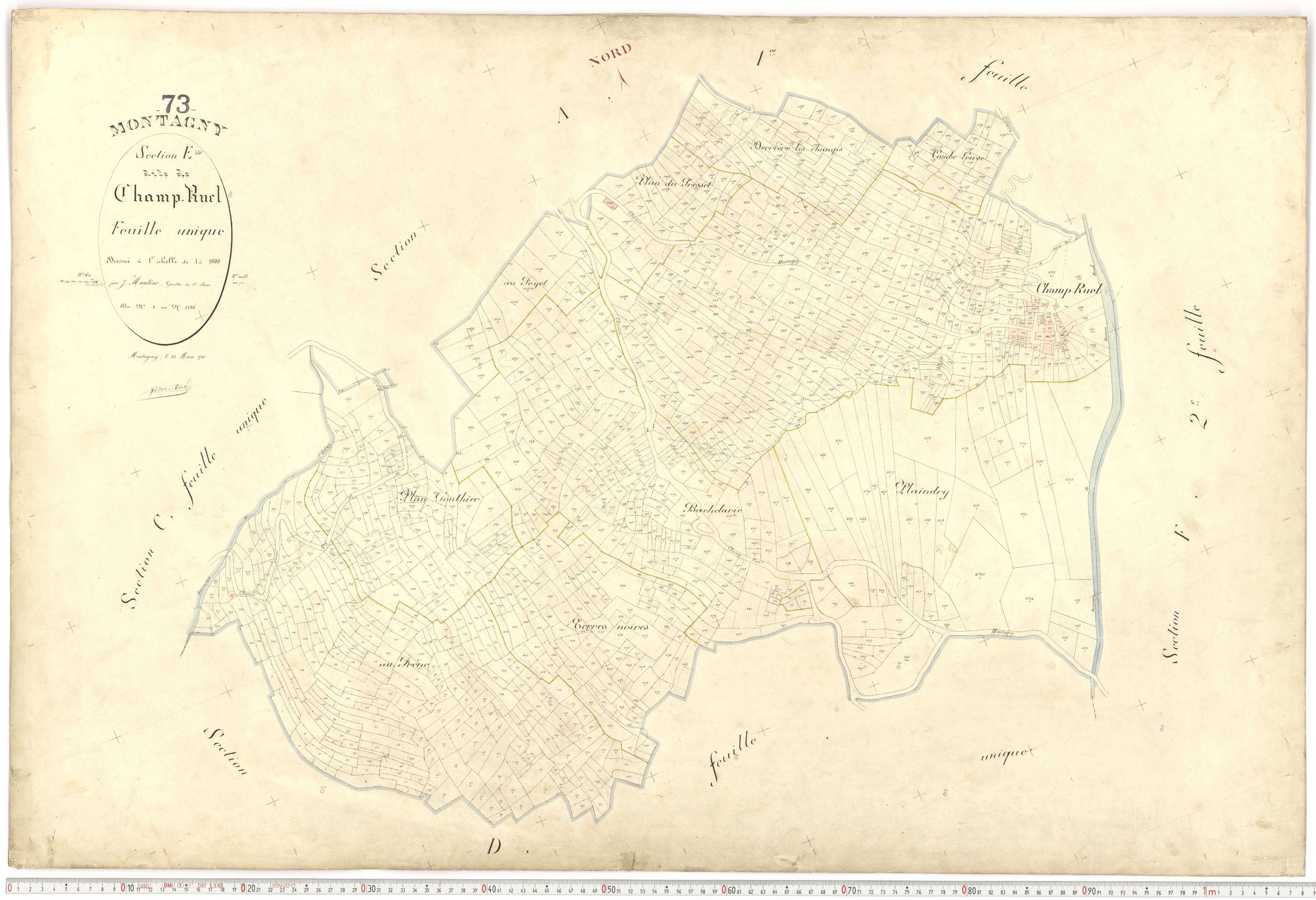 Montagny - Plans cadastraux du premier cadastre français.