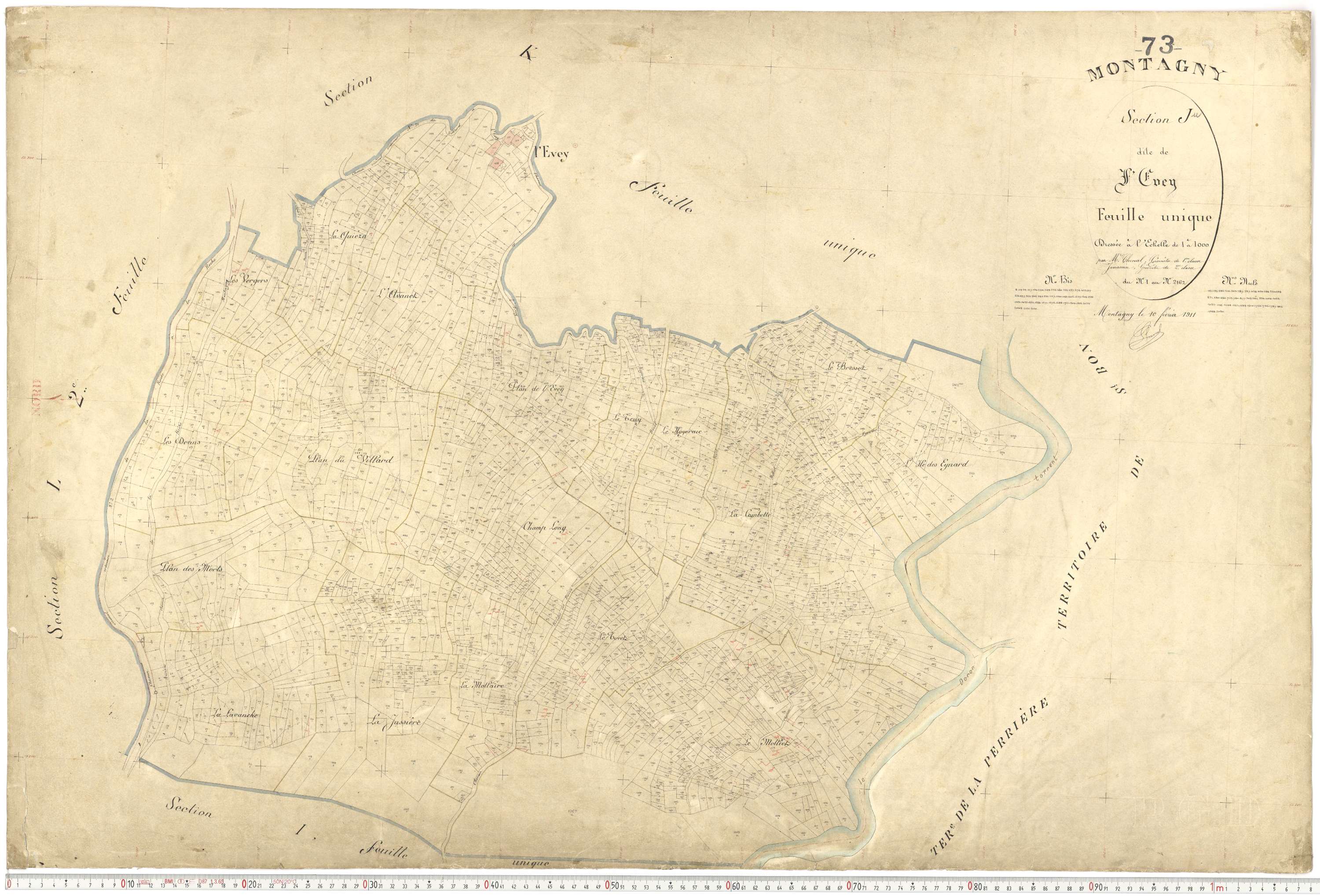 Montagny - Plans cadastraux du premier cadastre français.