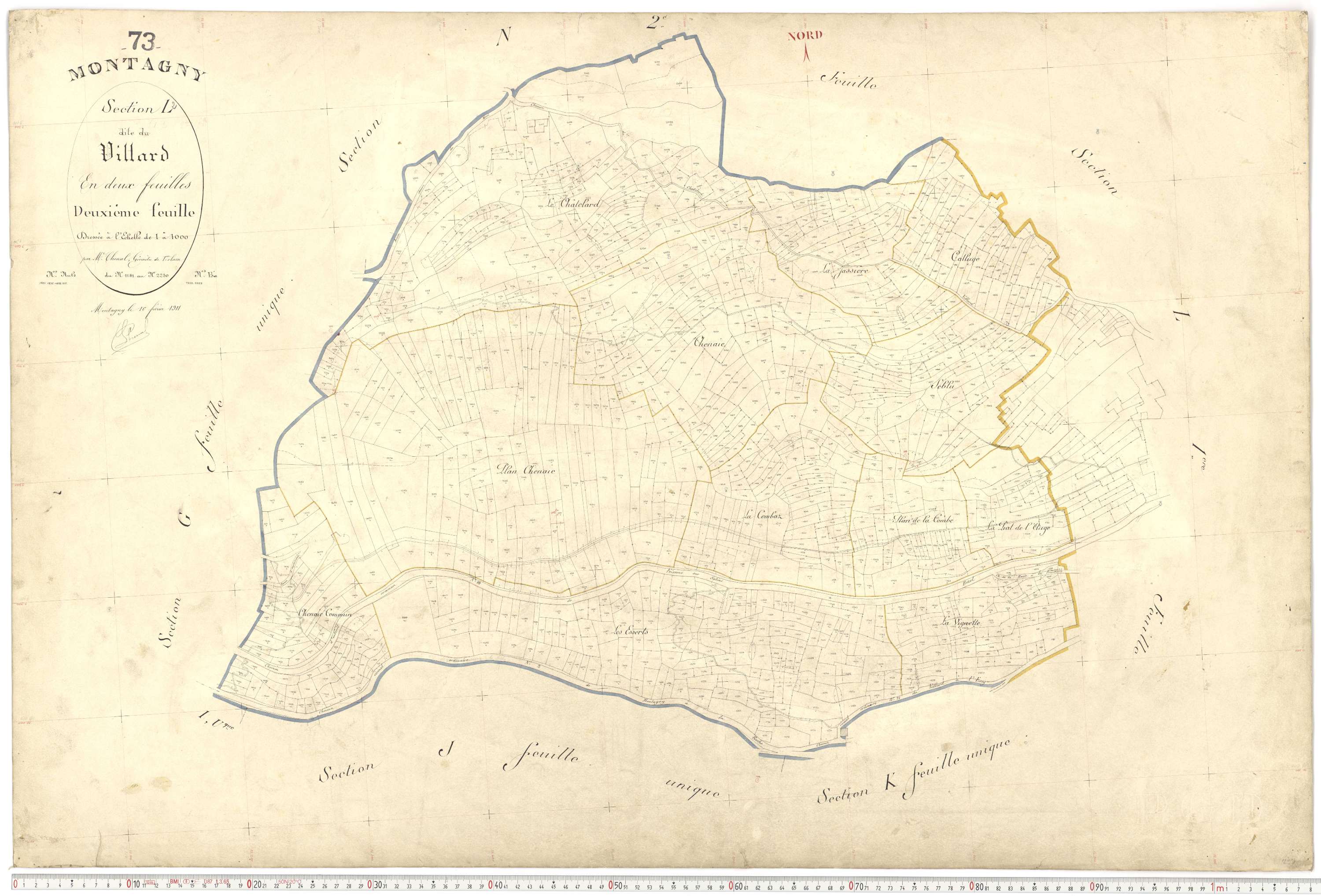 Montagny - Plans cadastraux du premier cadastre français.