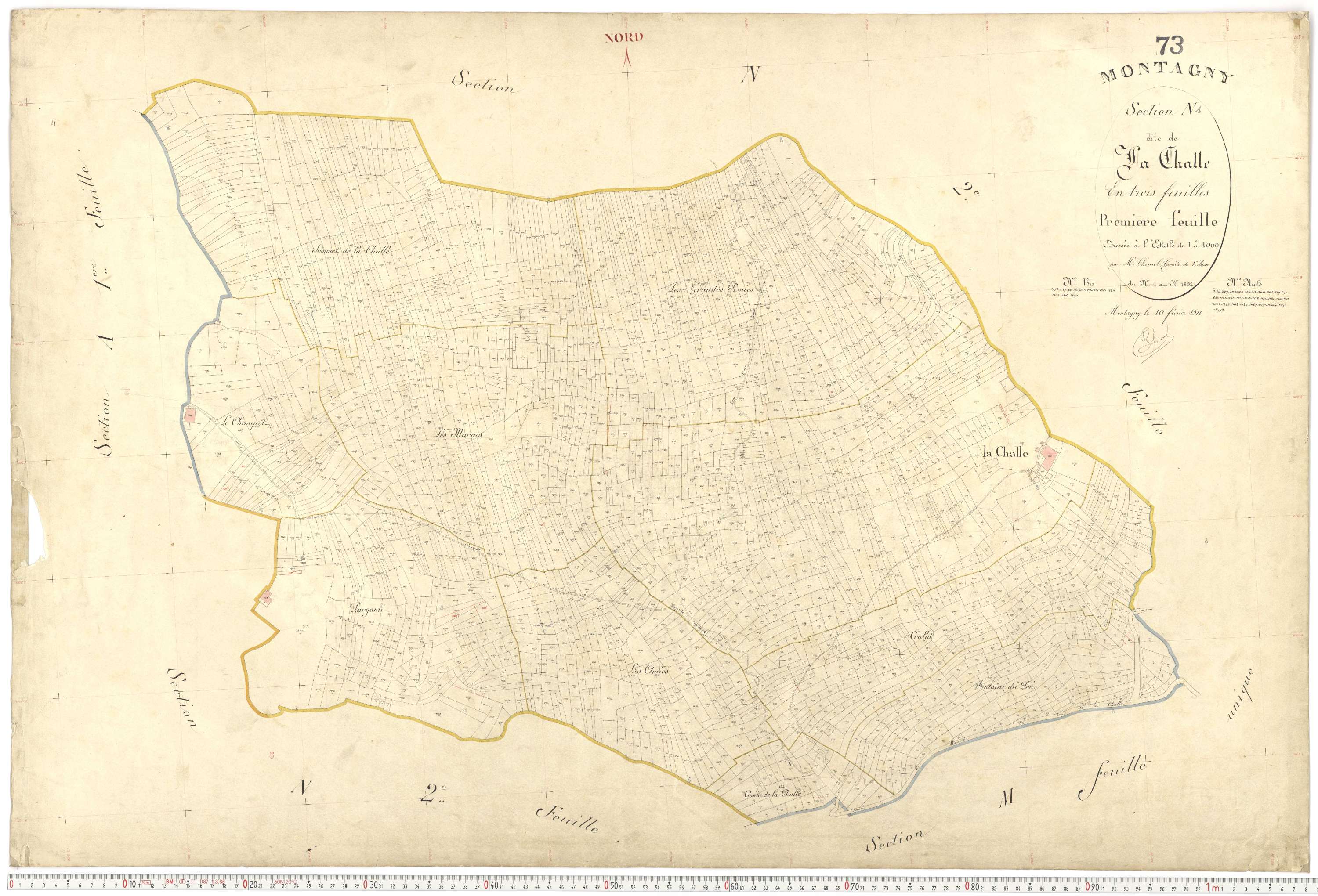Montagny - Plans cadastraux du premier cadastre français.