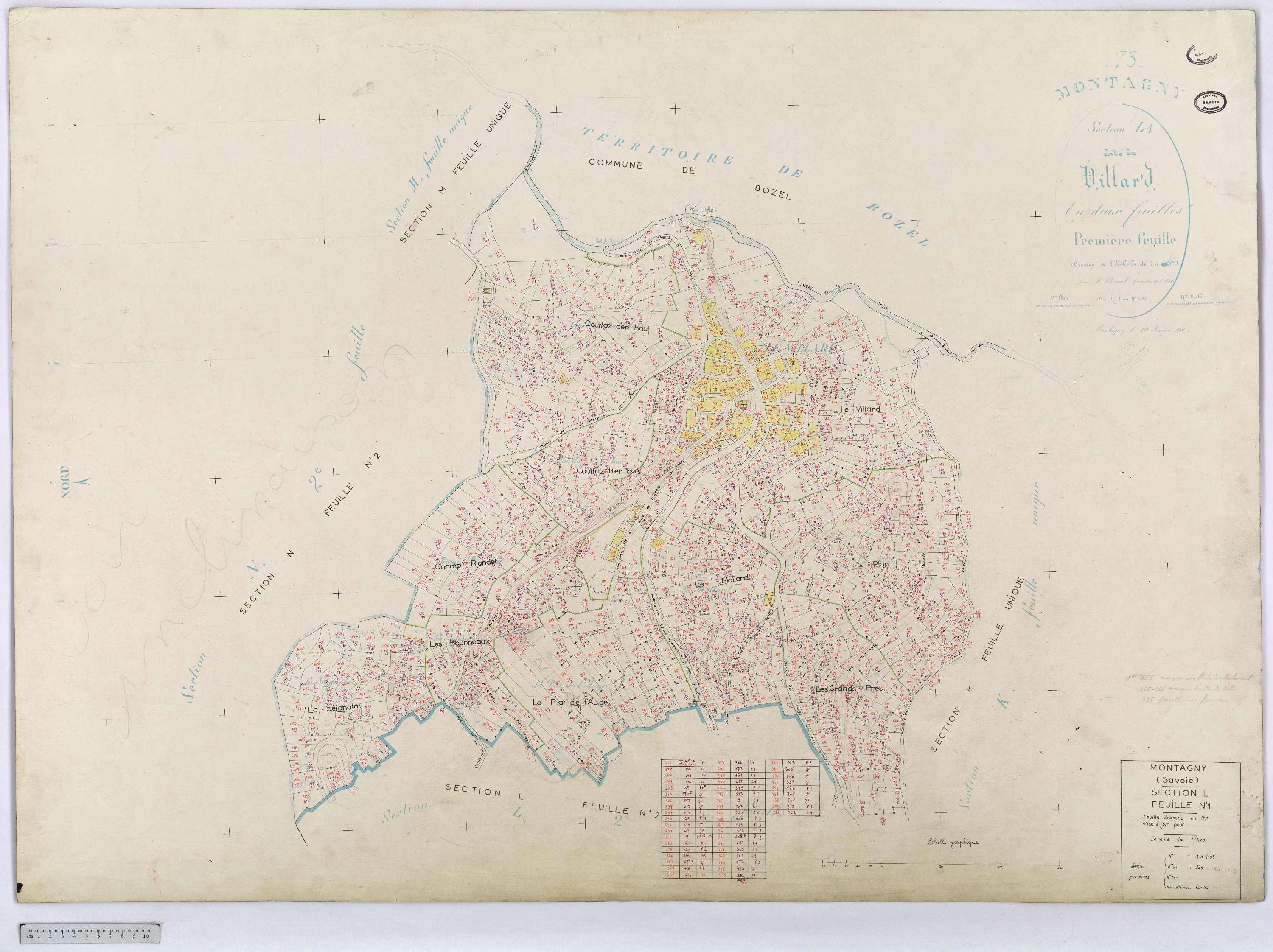 Montagny - Cadastre rénové (1964-1967).