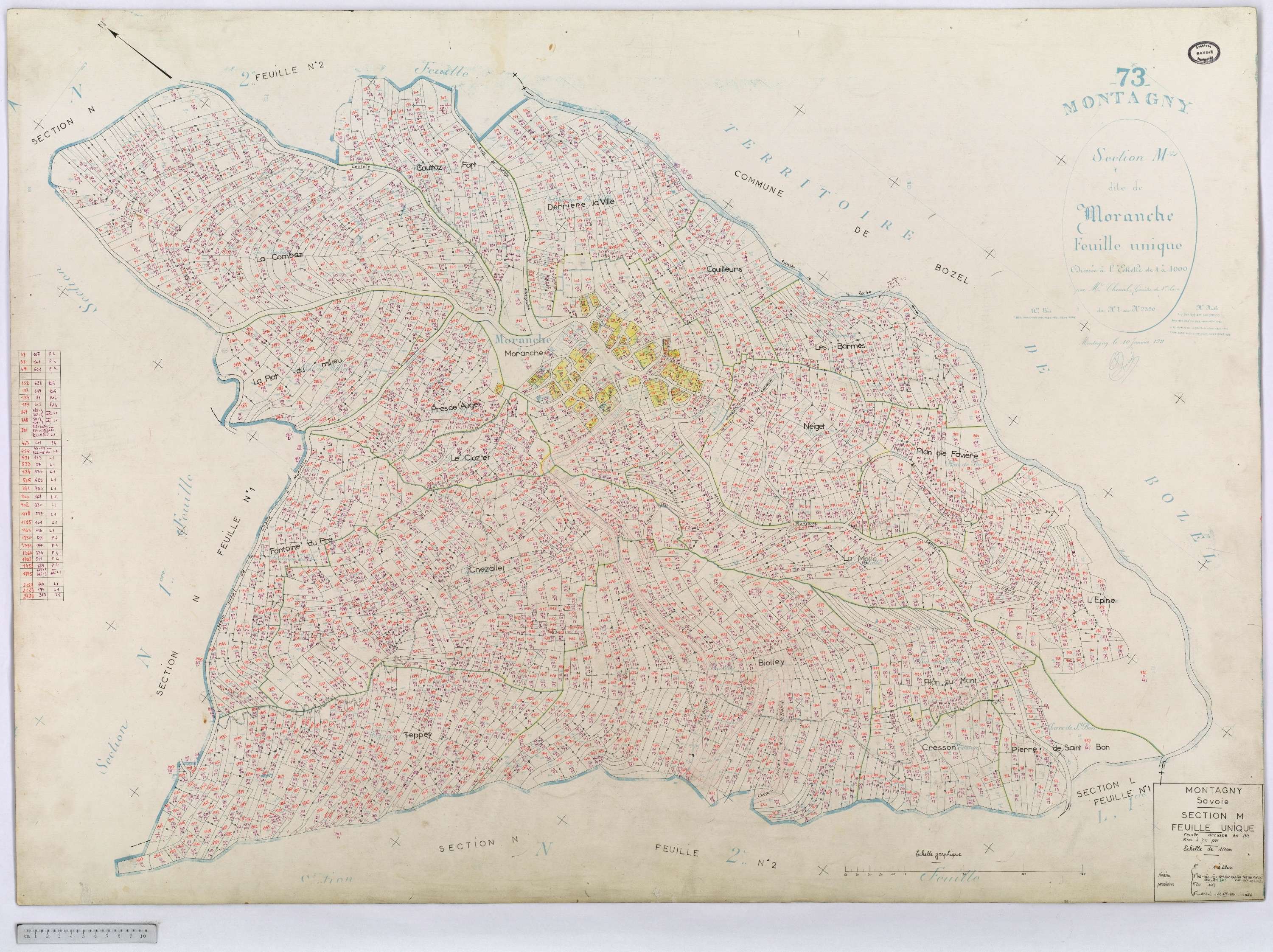 Montagny - Cadastre rénové (1964-1967).