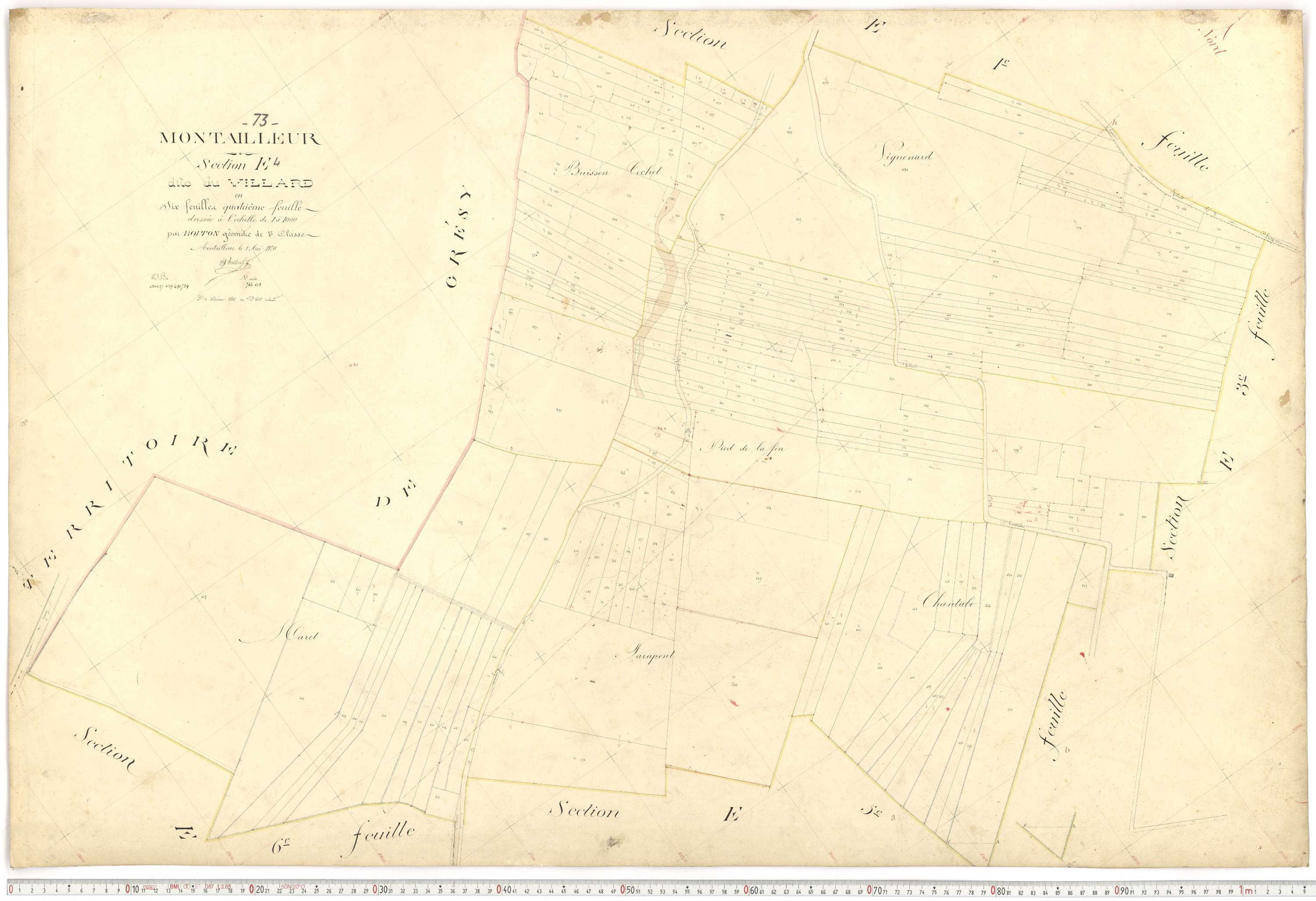 Montailleur - Plans cadastraux du premier cadastre français.