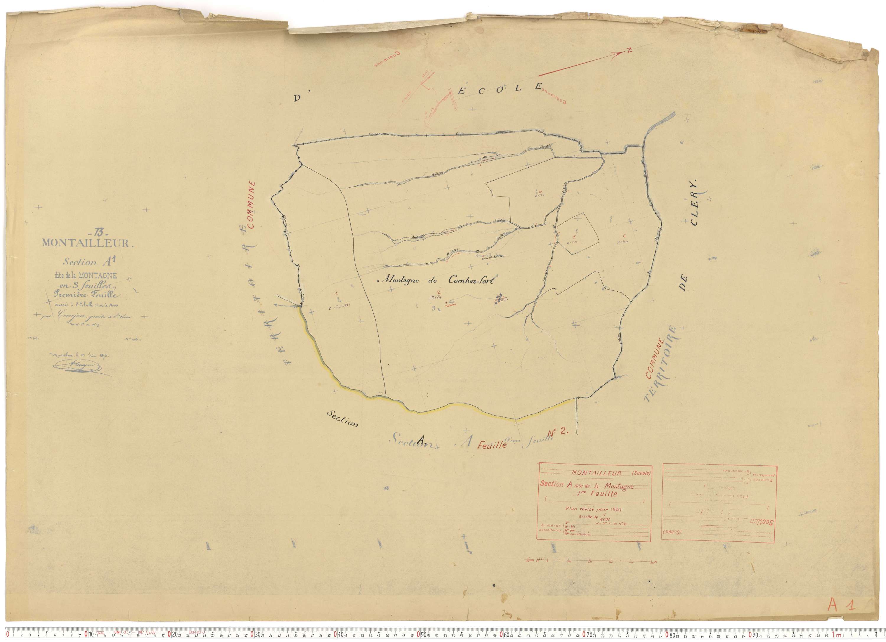 Montailleur - Plans cadastraux du cadastre rénové.