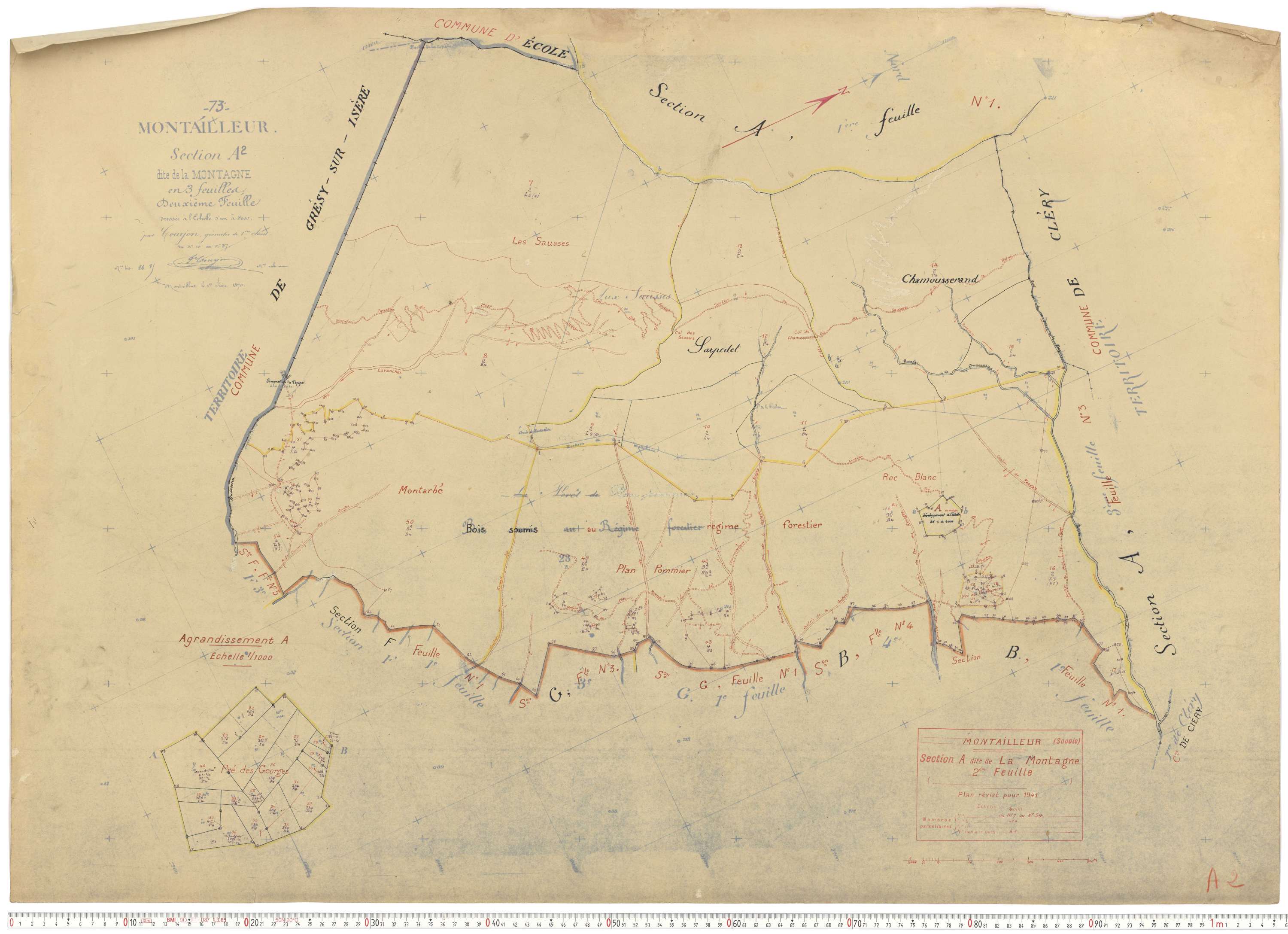 Montailleur - Plans cadastraux du cadastre rénové.