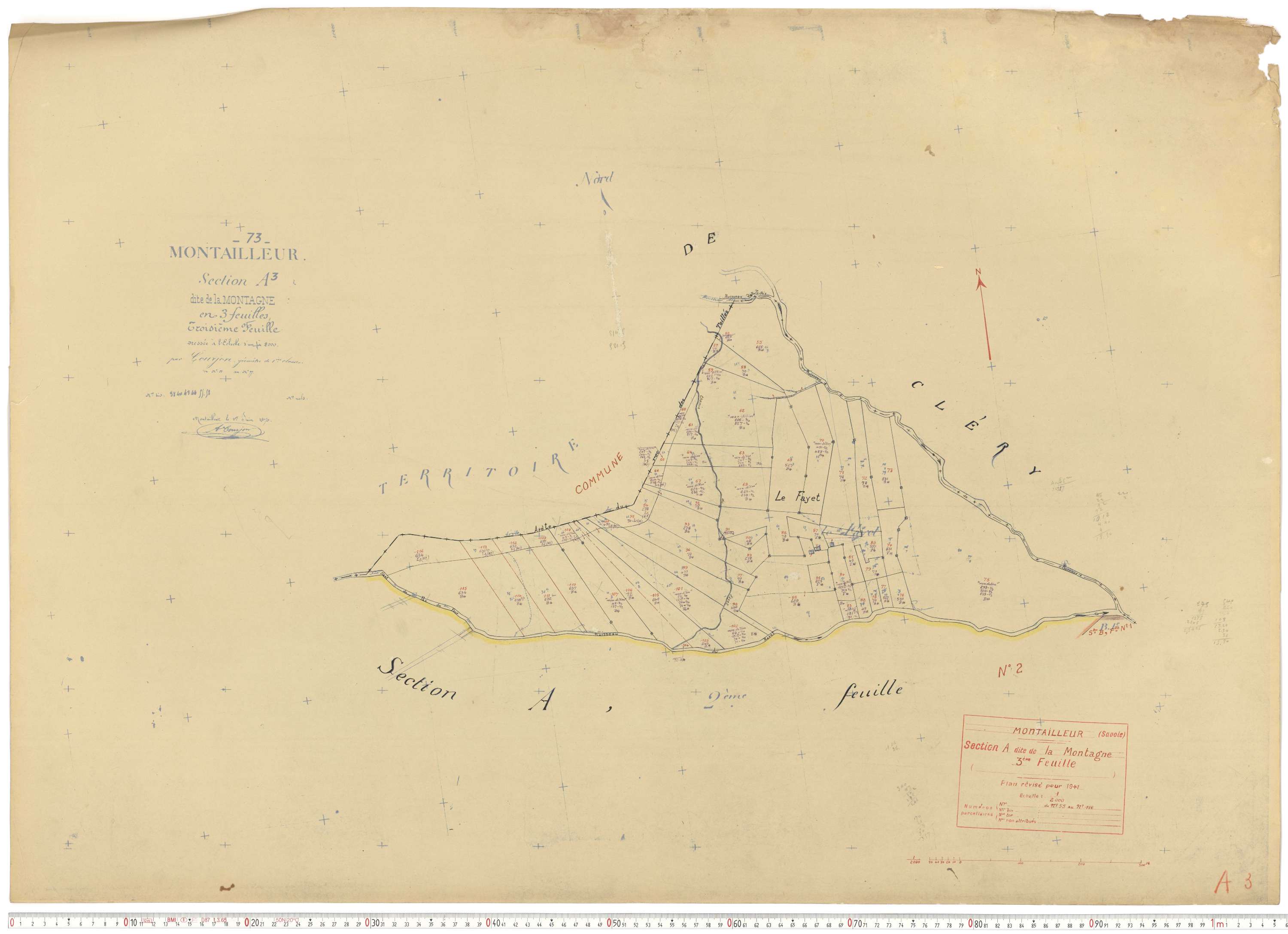 Montailleur - Plans cadastraux du cadastre rénové.