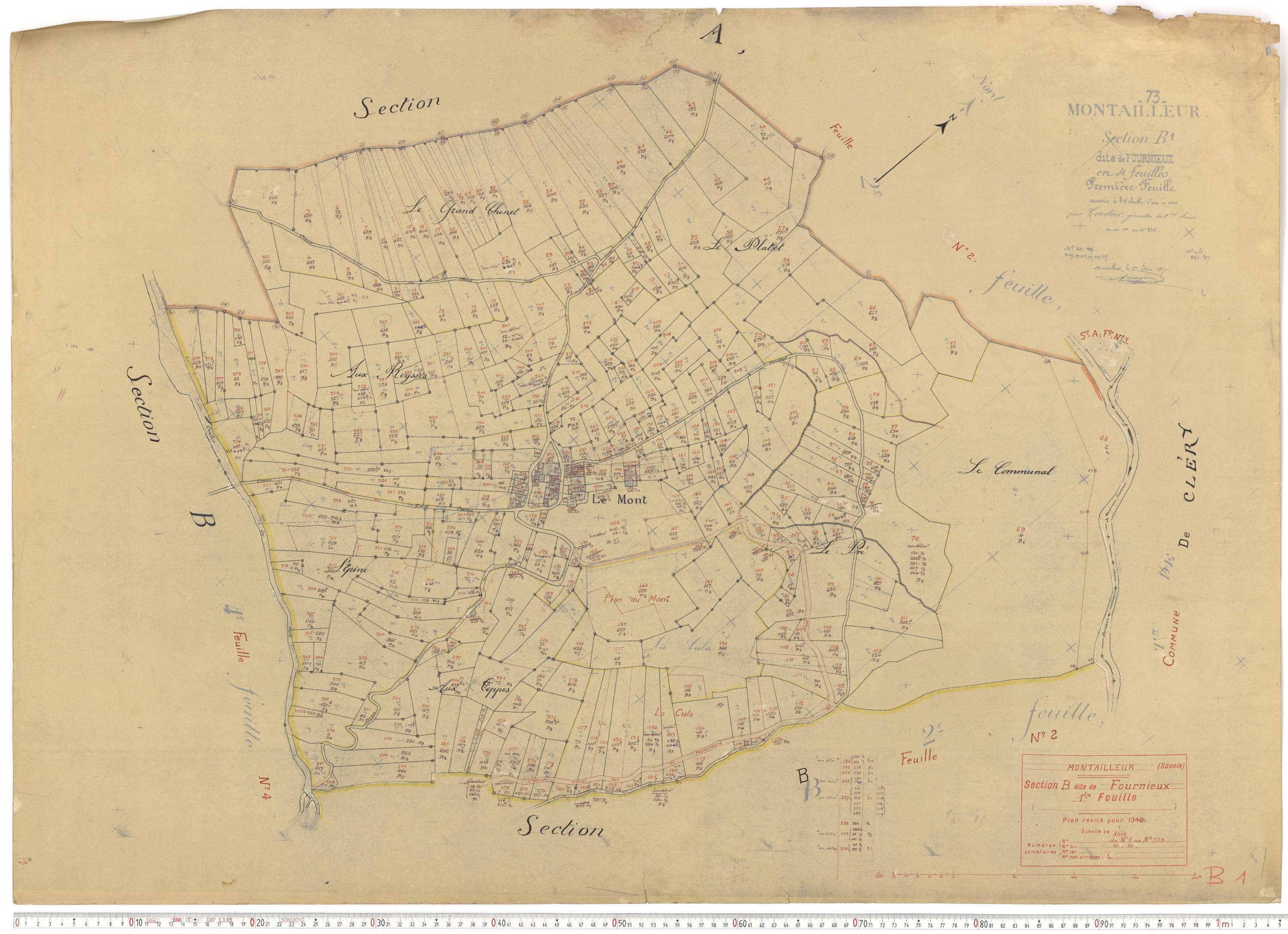 Montailleur - Plans cadastraux du cadastre rénové.