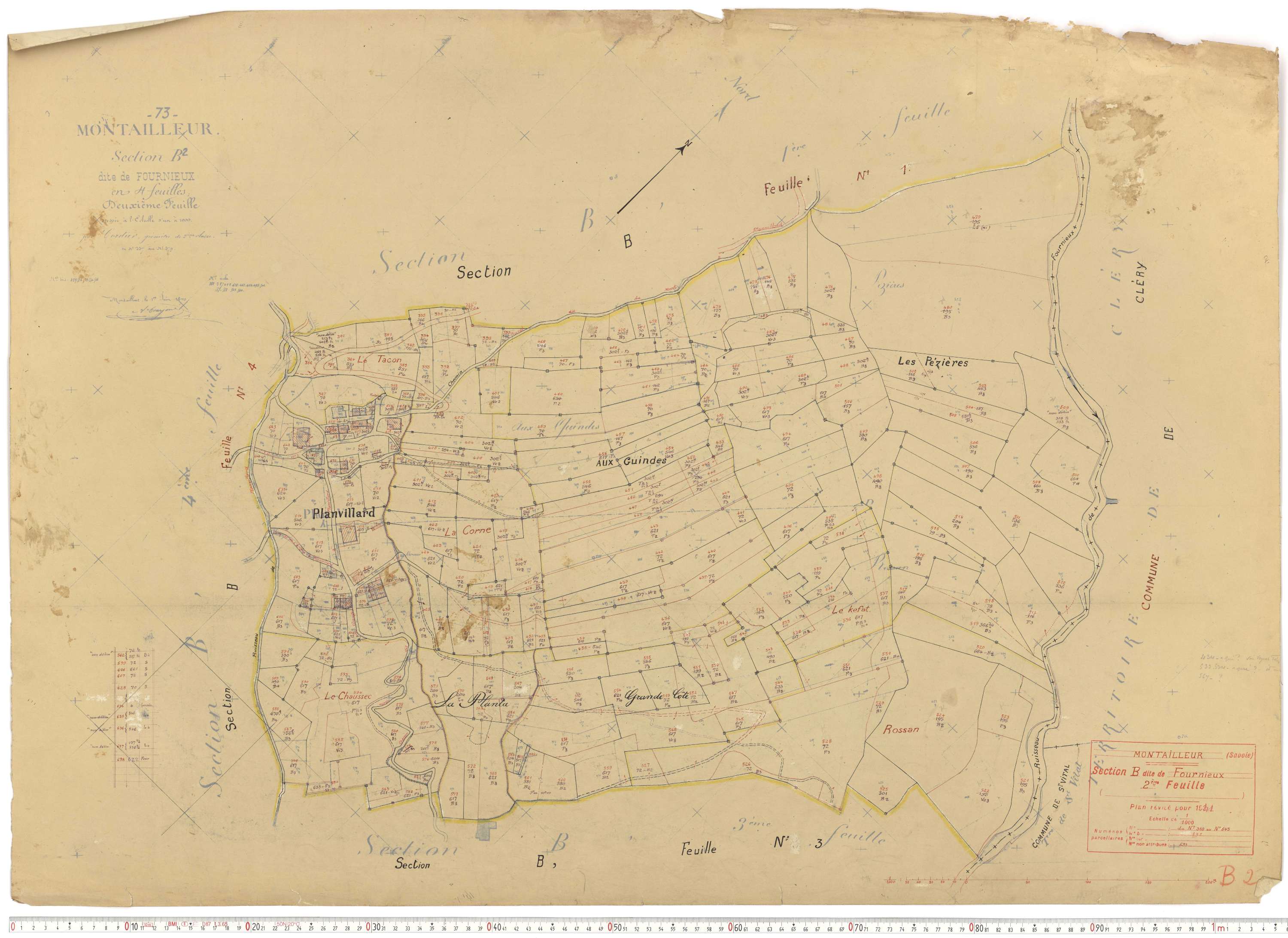 Montailleur - Plans cadastraux du cadastre rénové.