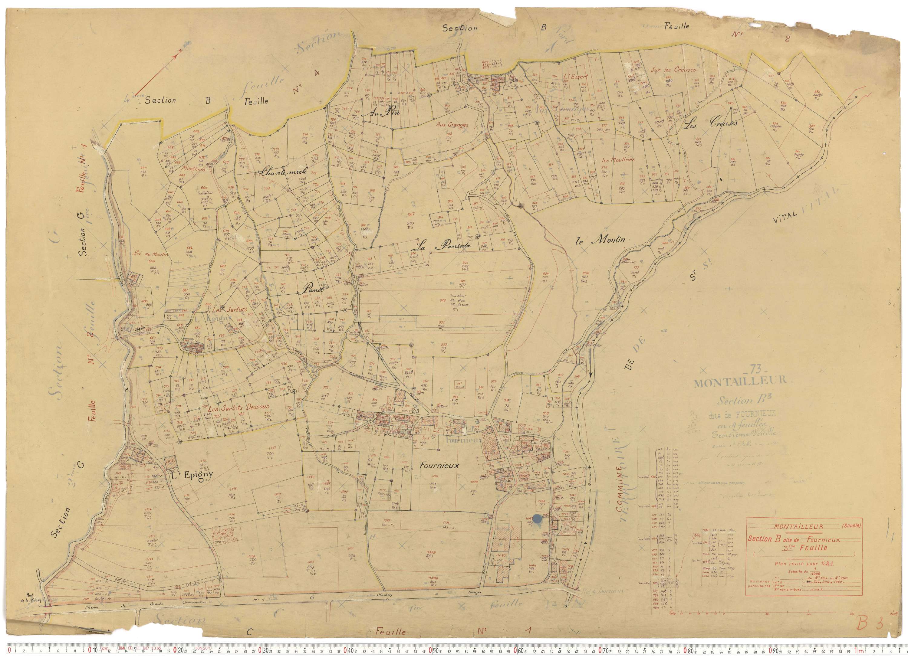 Montailleur - Plans cadastraux du cadastre rénové.