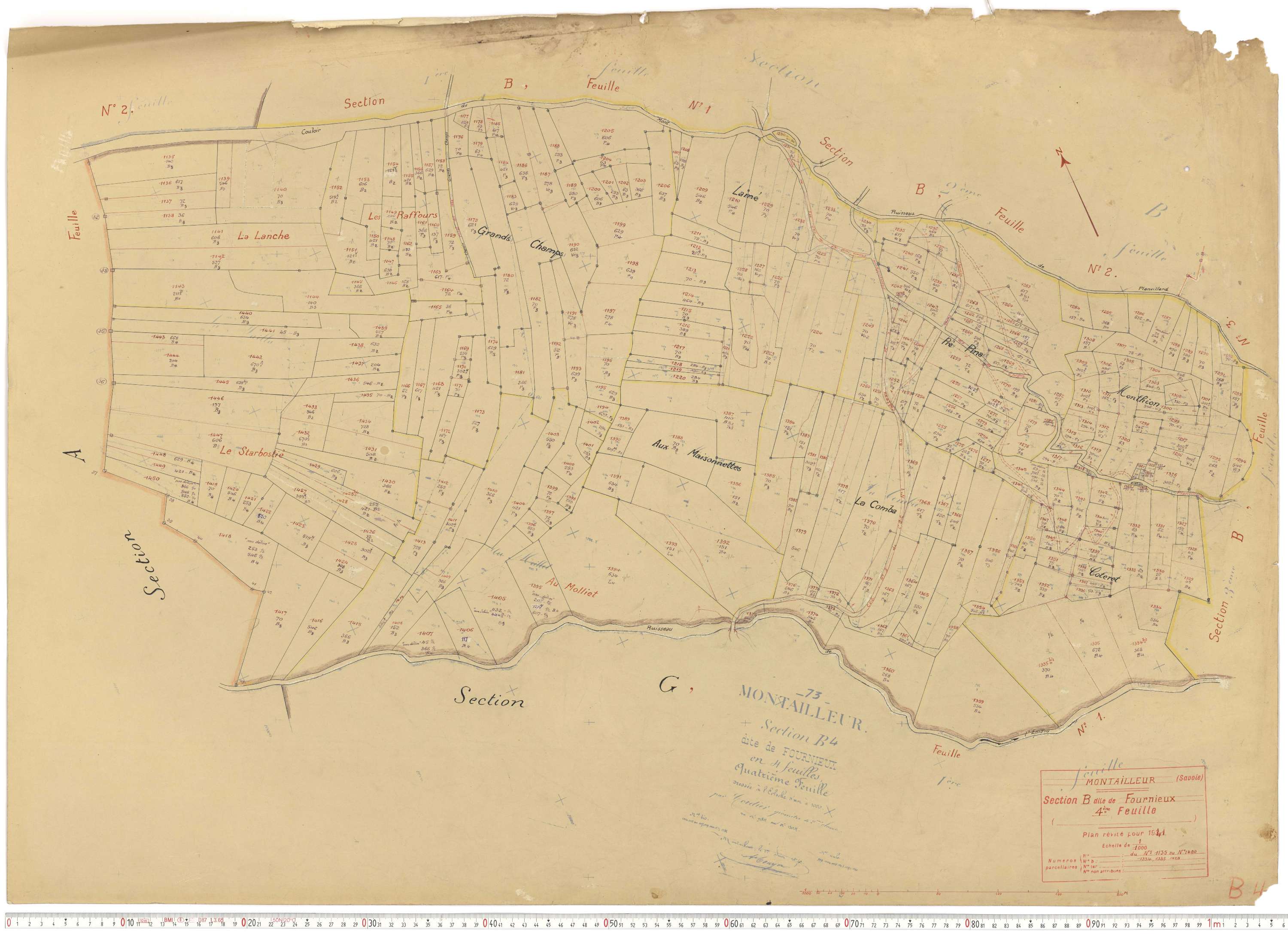 Montailleur - Plans cadastraux du cadastre rénové.