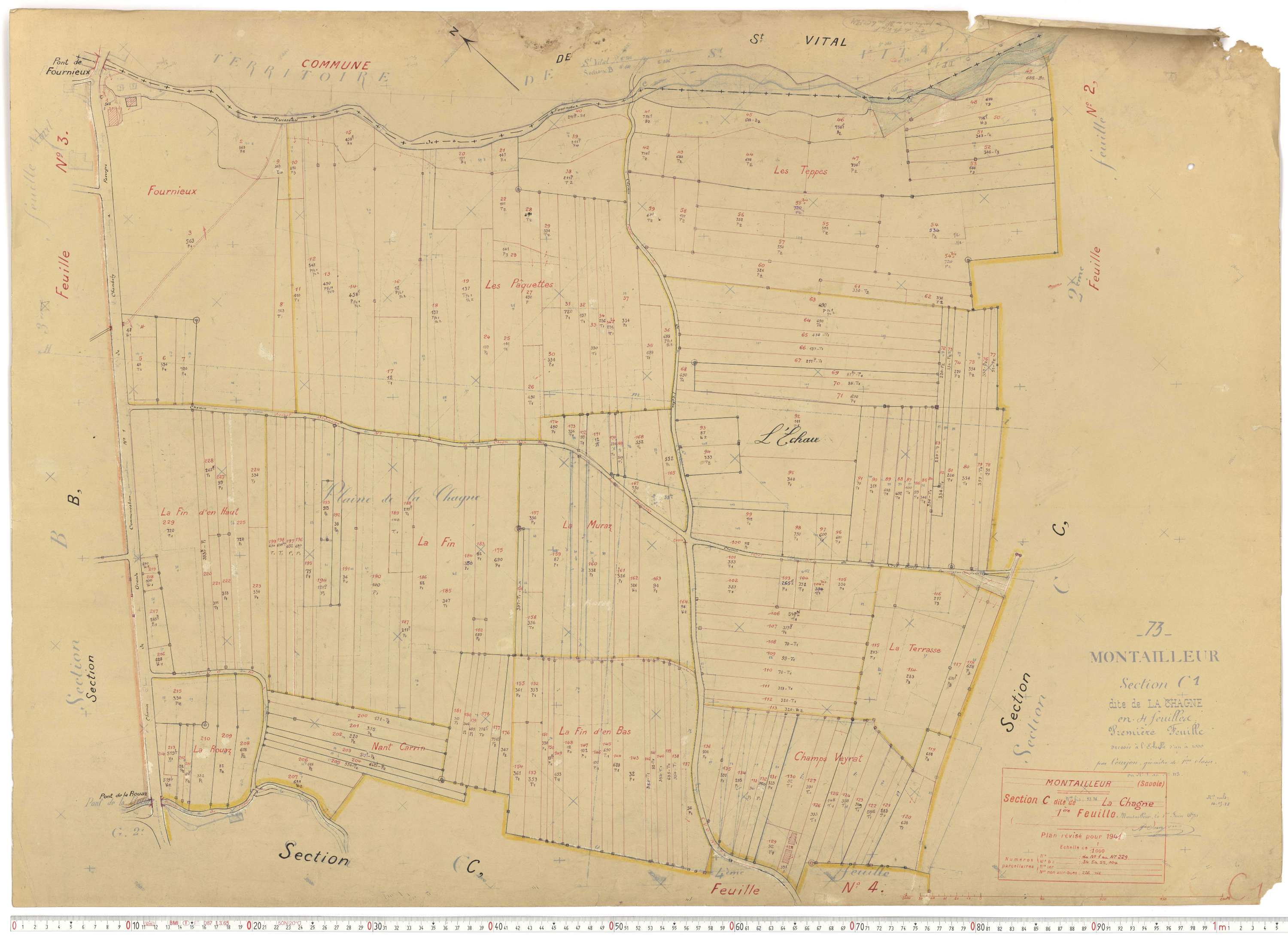 Montailleur - Plans cadastraux du cadastre rénové.