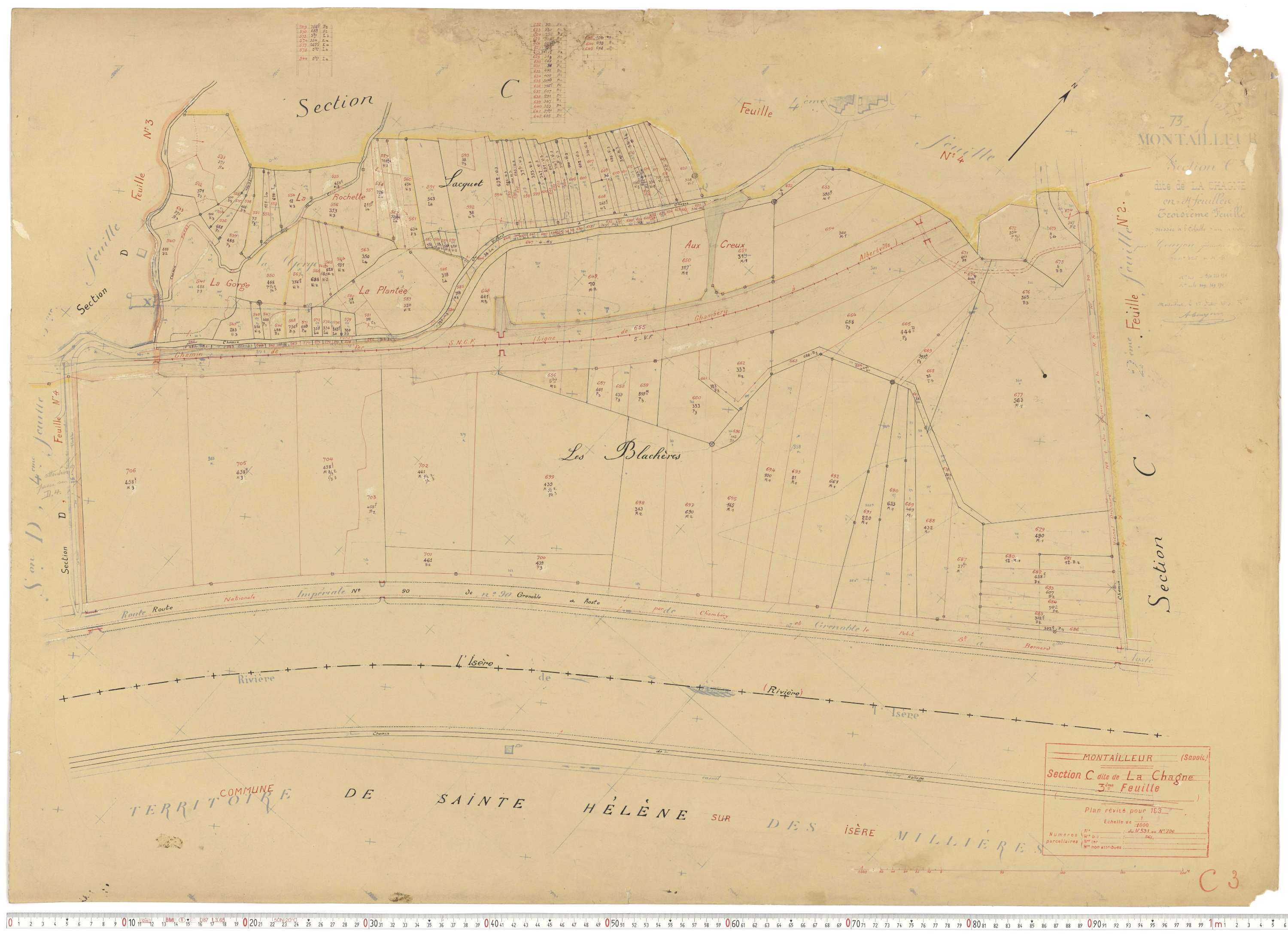 Montailleur - Plans cadastraux du cadastre rénové.