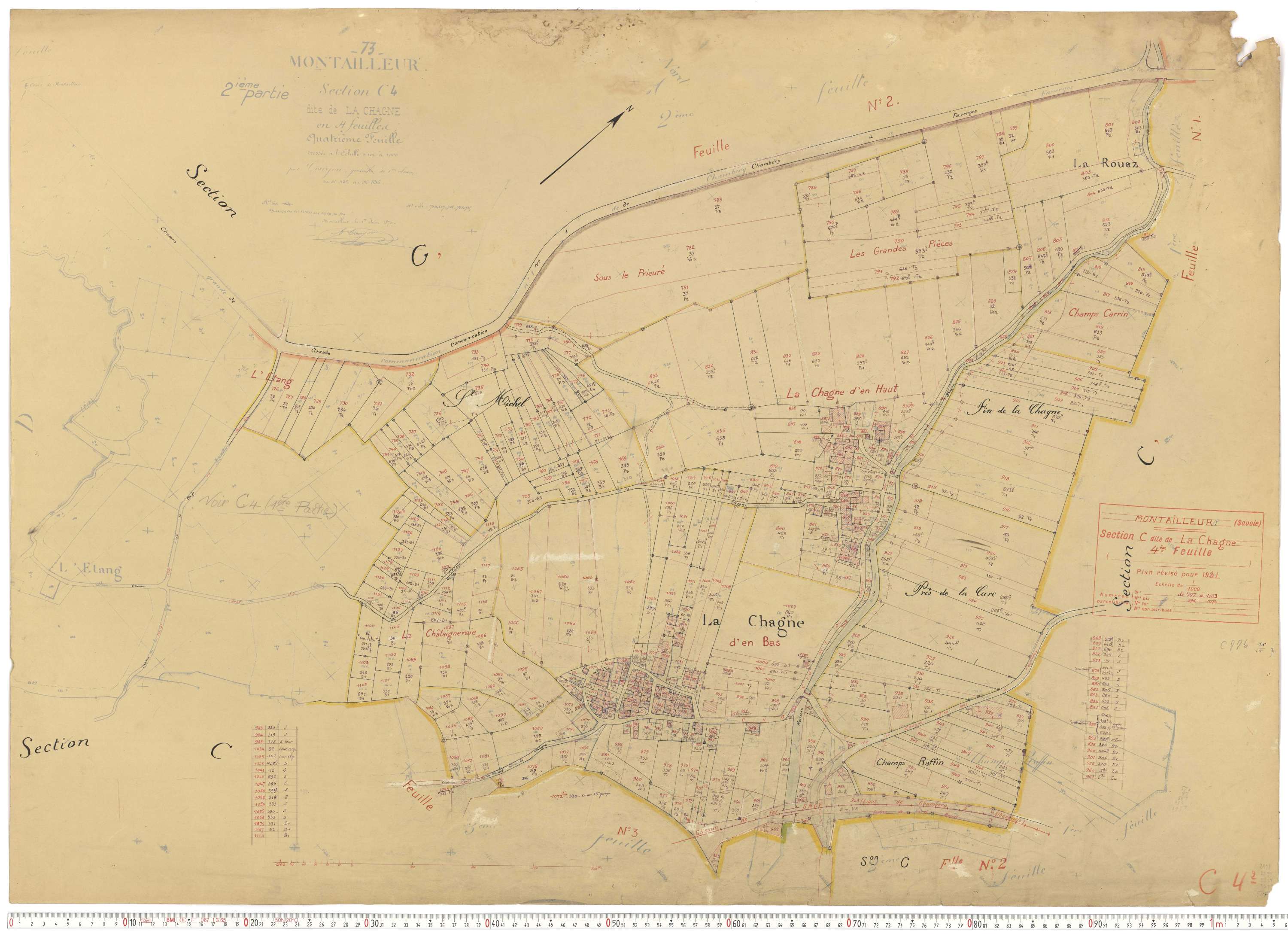 Montailleur - Plans cadastraux du cadastre rénové.