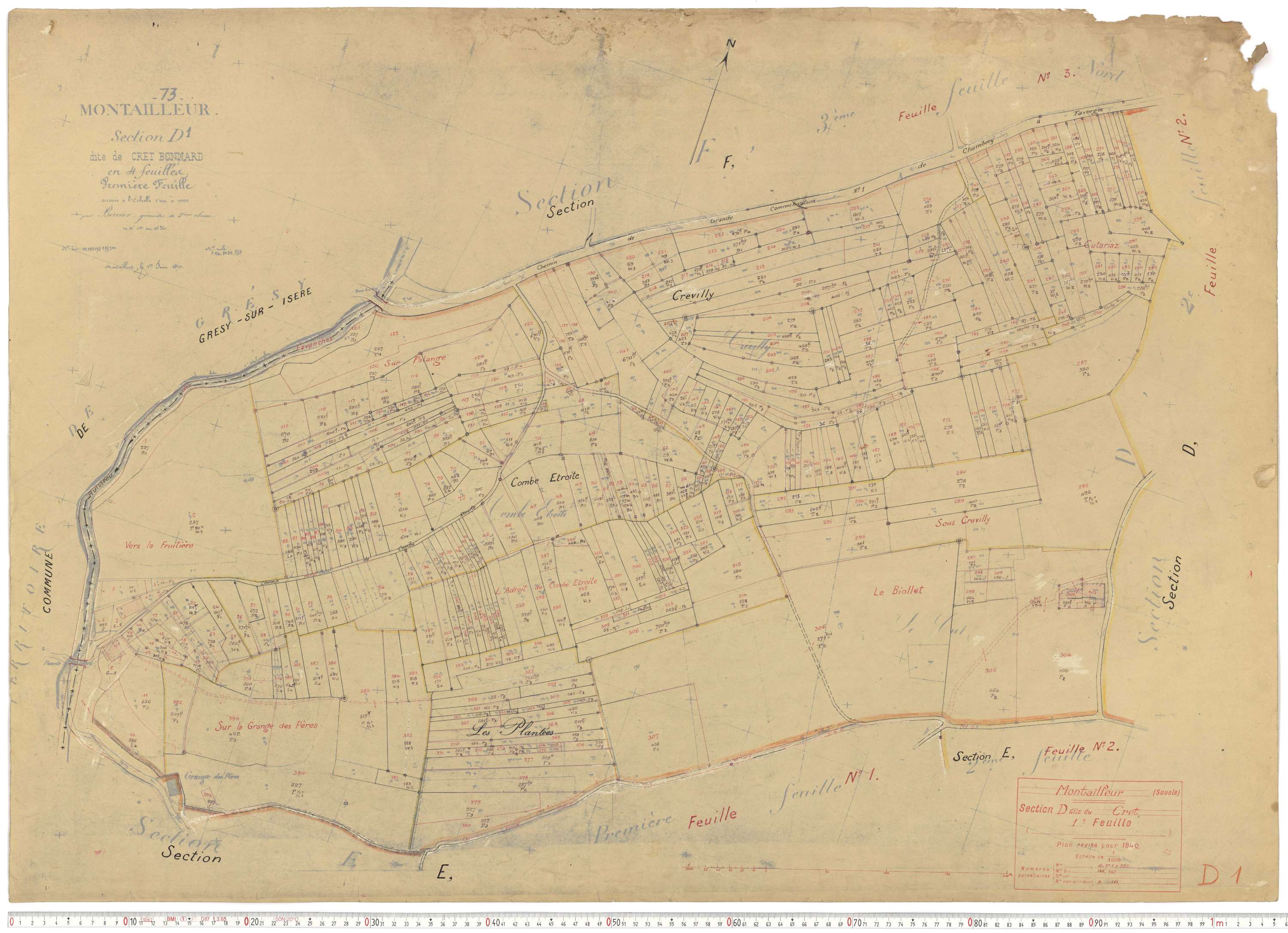 Montailleur - Plans cadastraux du cadastre rénové.