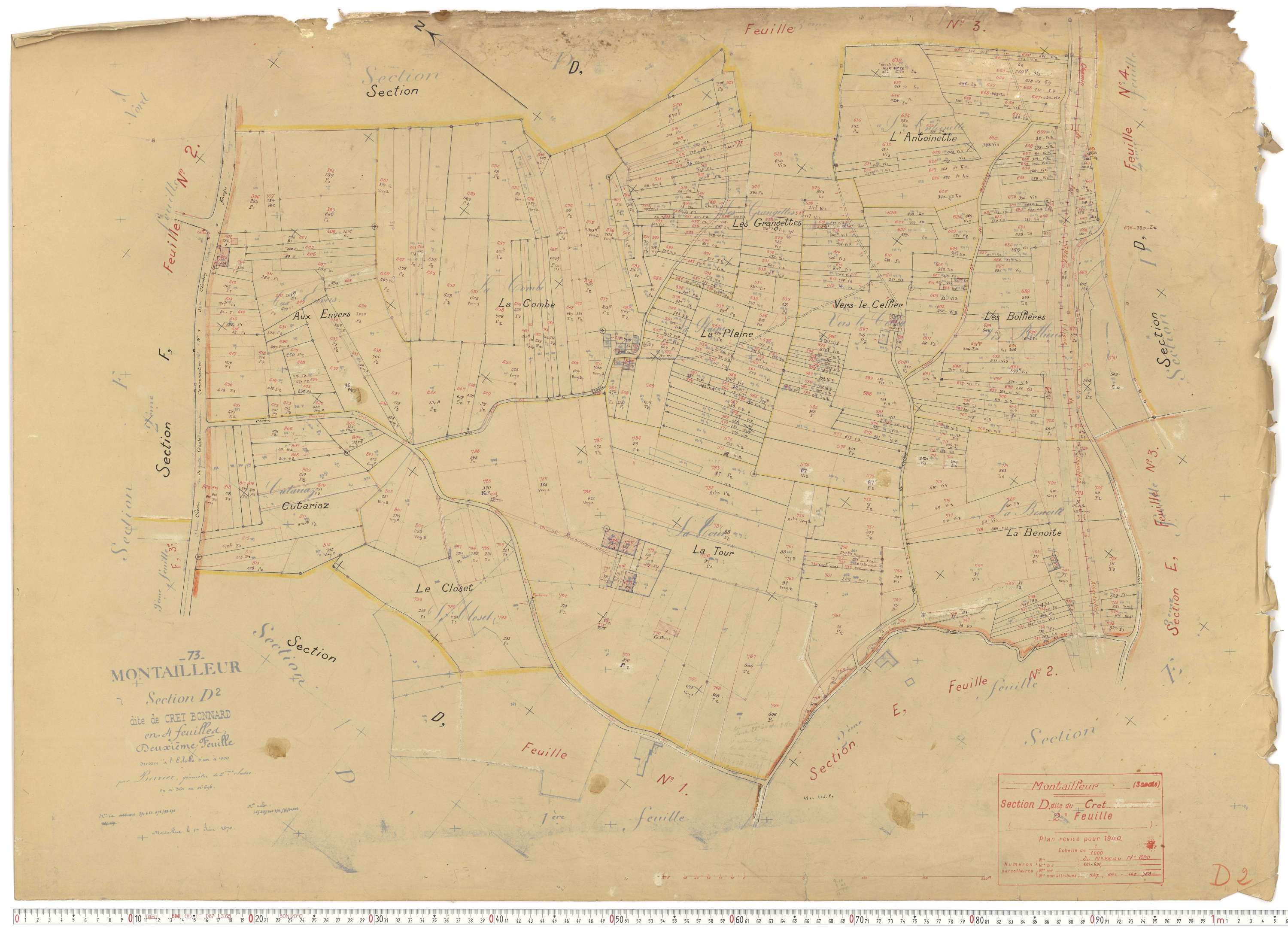 Montailleur - Plans cadastraux du cadastre rénové.