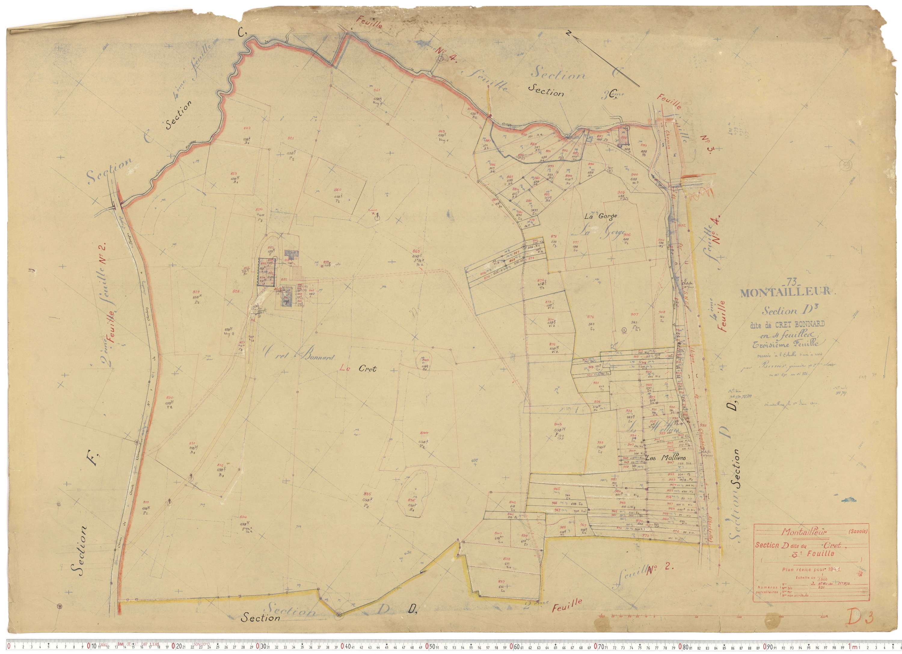 Montailleur - Plans cadastraux du cadastre rénové.