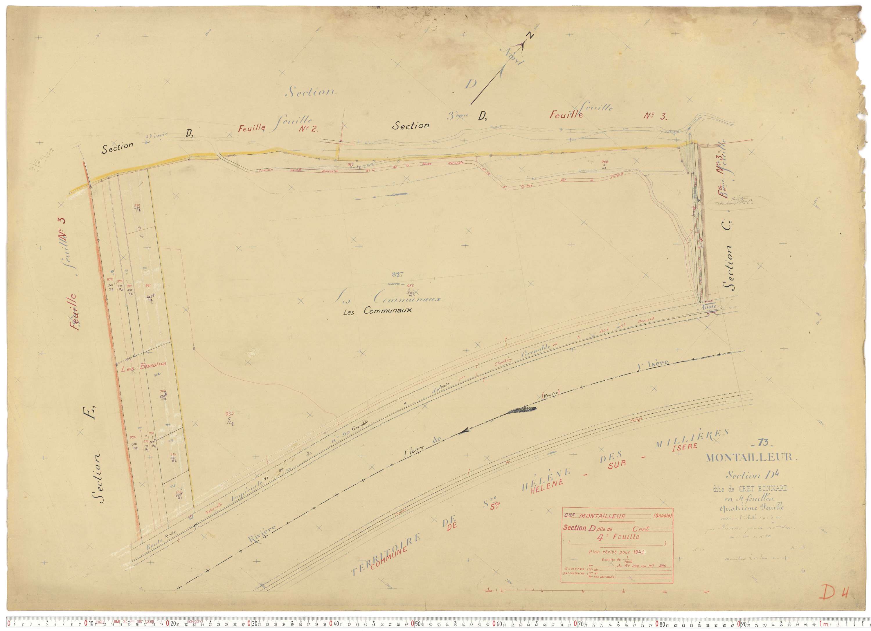 Montailleur - Plans cadastraux du cadastre rénové.
