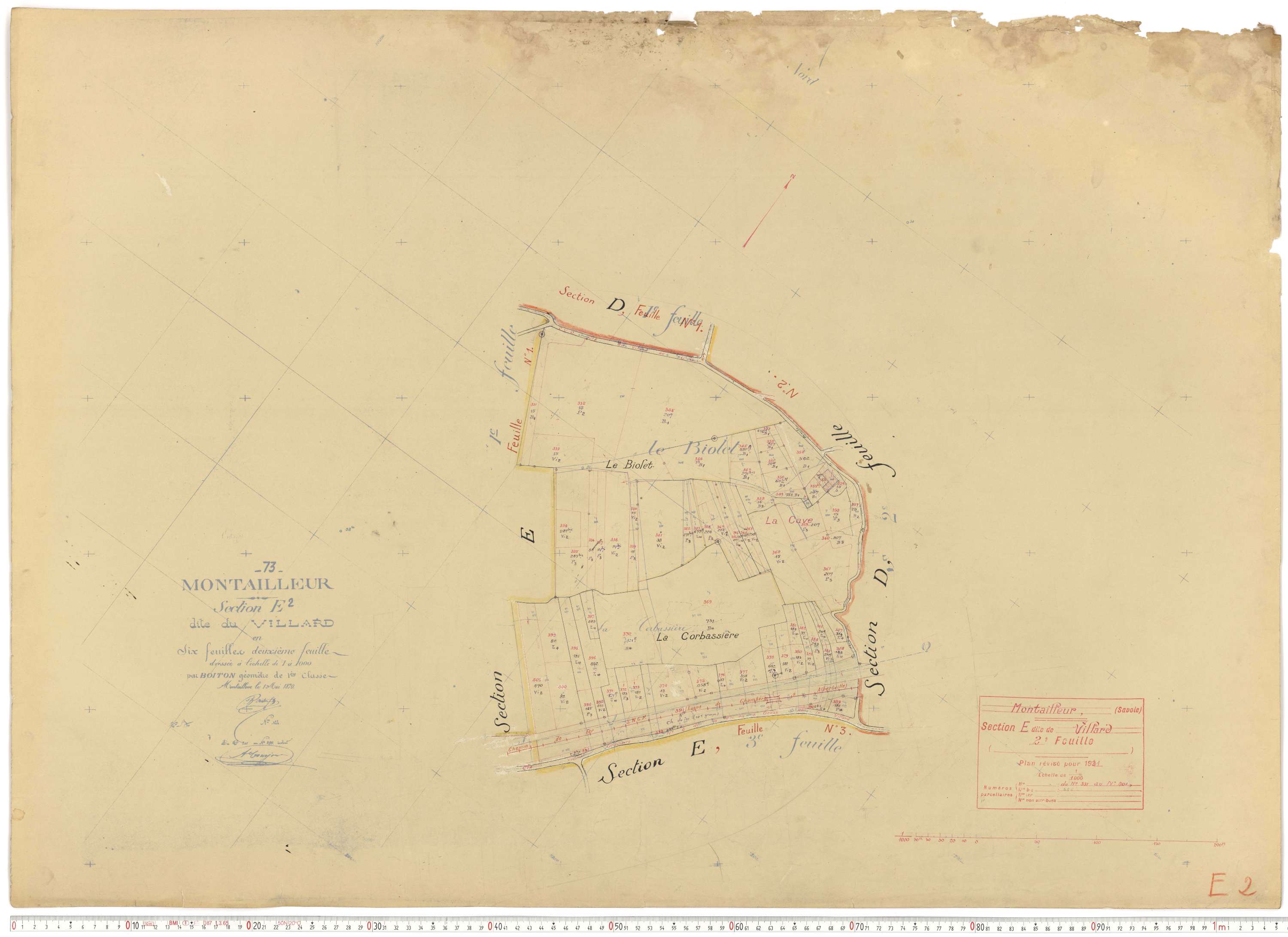 Montailleur - Plans cadastraux du cadastre rénové.