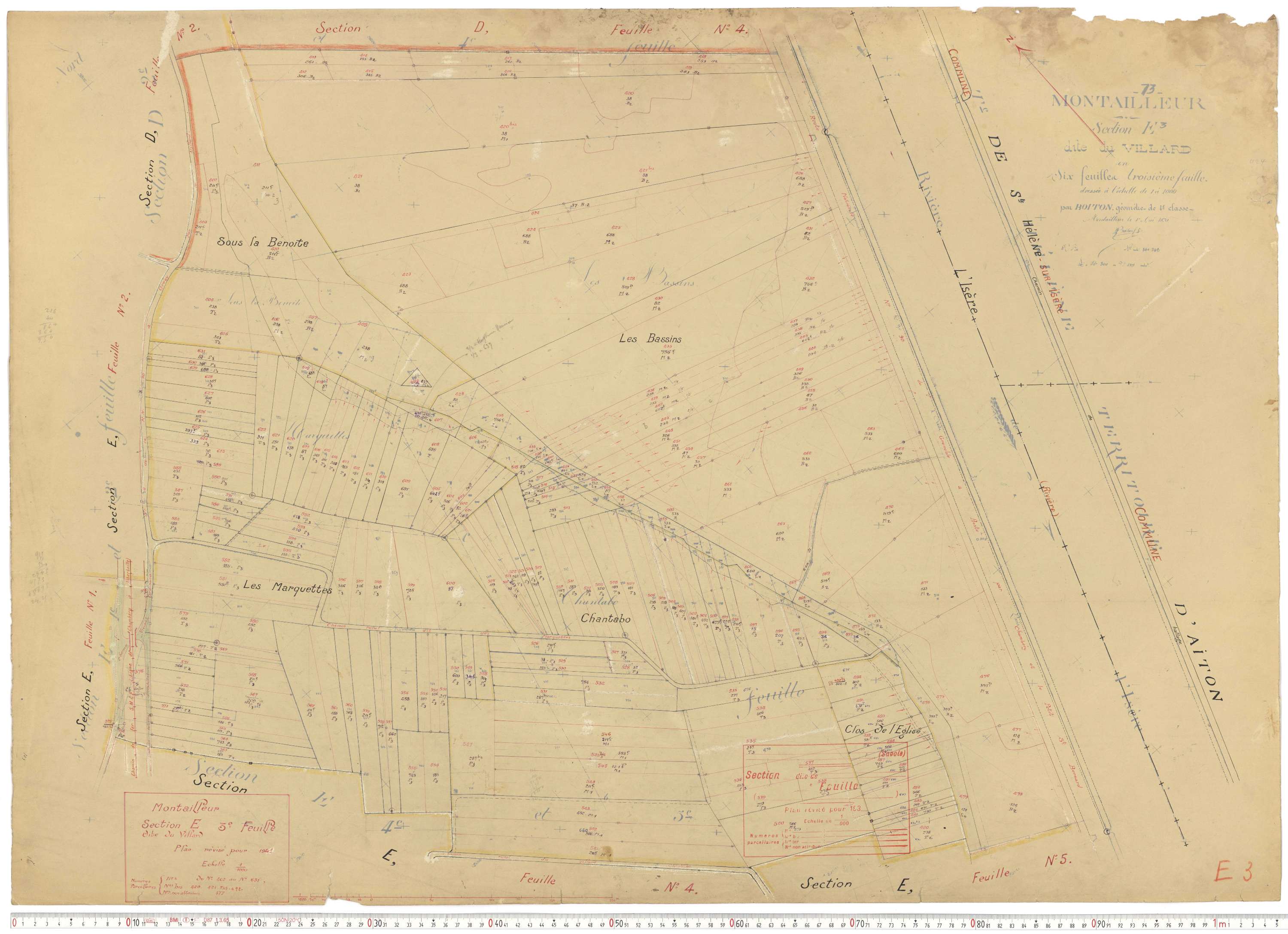Montailleur - Plans cadastraux du cadastre rénové.