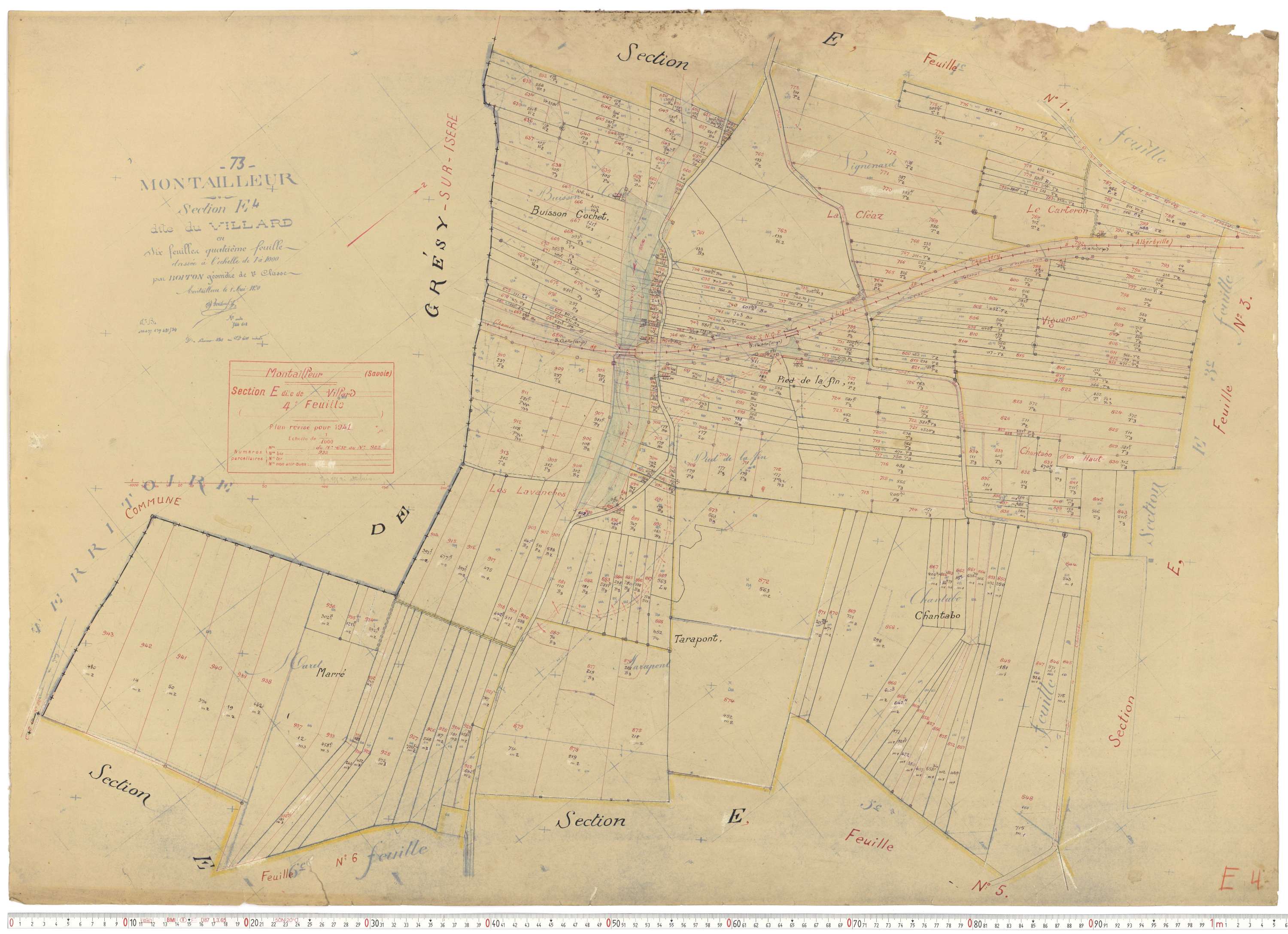 Montailleur - Plans cadastraux du cadastre rénové.