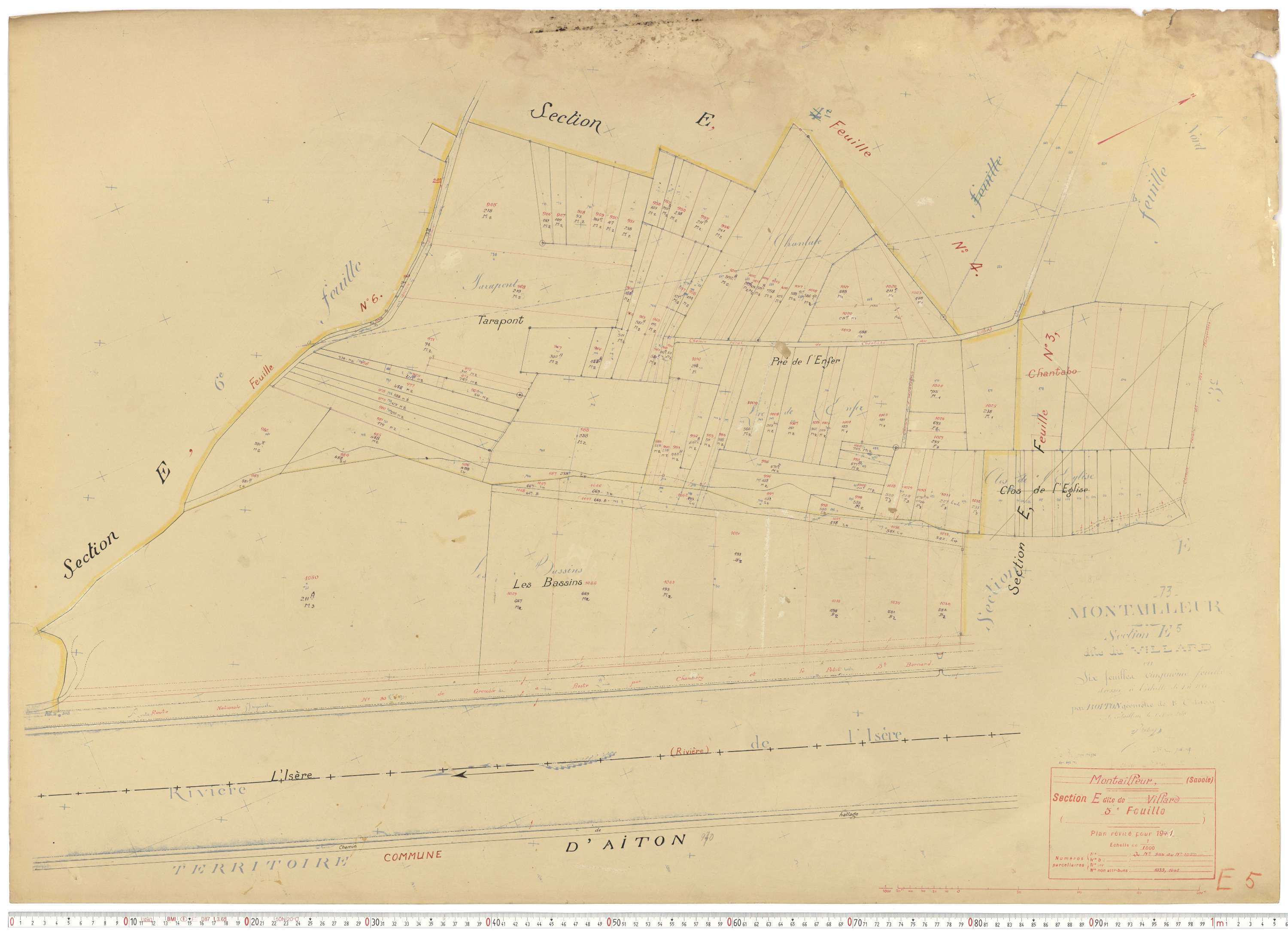 Montailleur - Plans cadastraux du cadastre rénové.