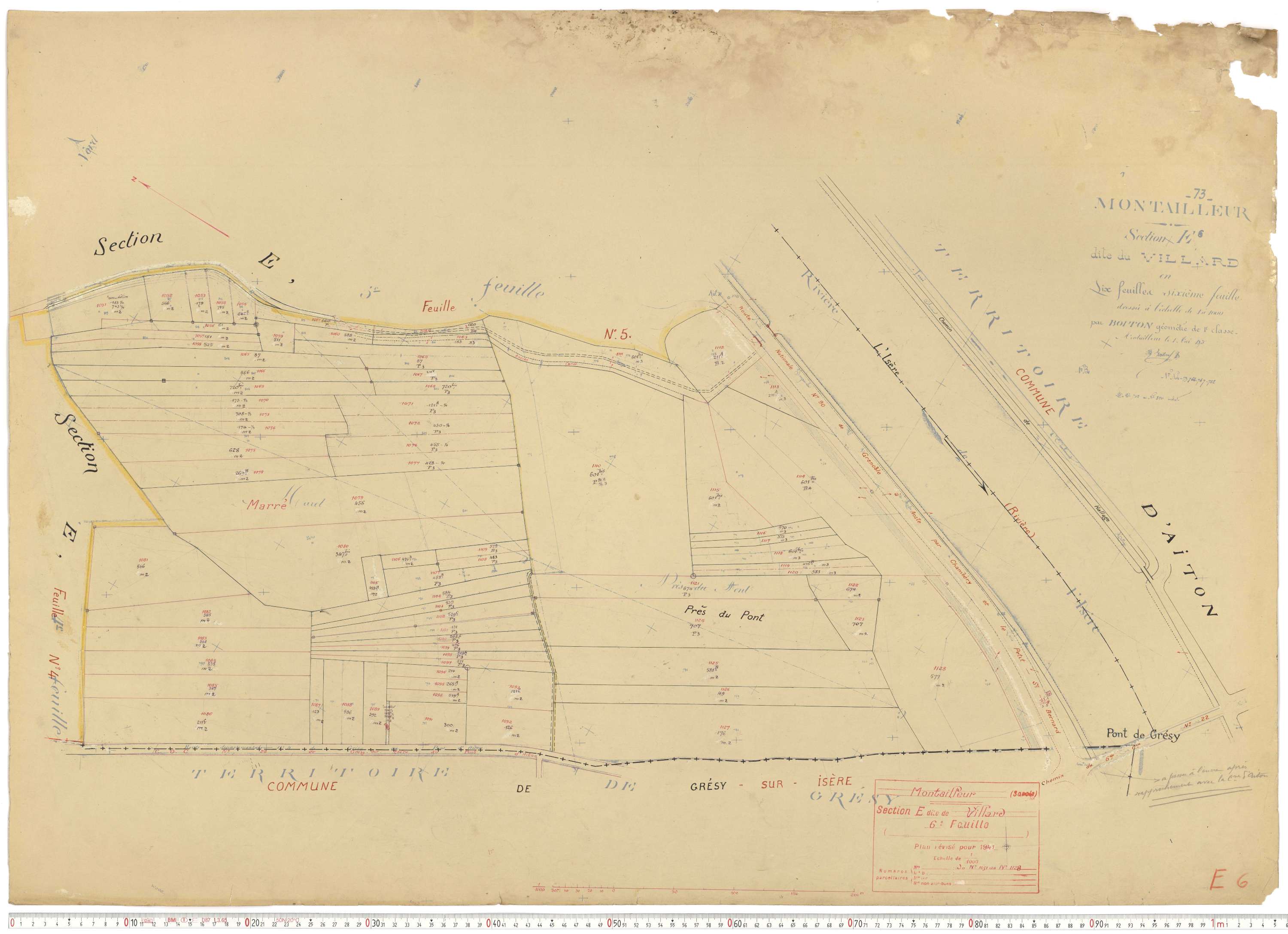 Montailleur - Plans cadastraux du cadastre rénové.