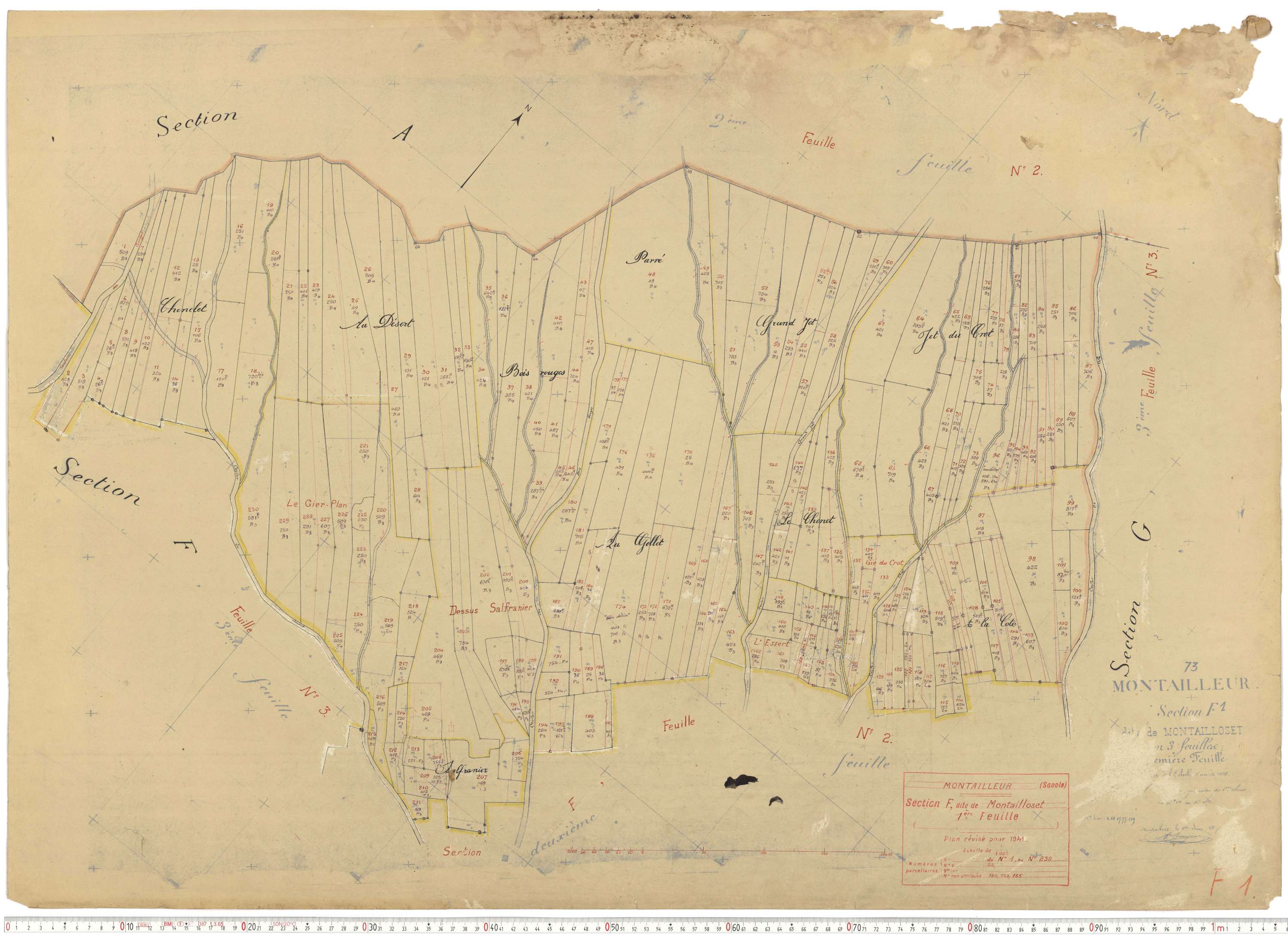 Montailleur - Plans cadastraux du cadastre rénové.