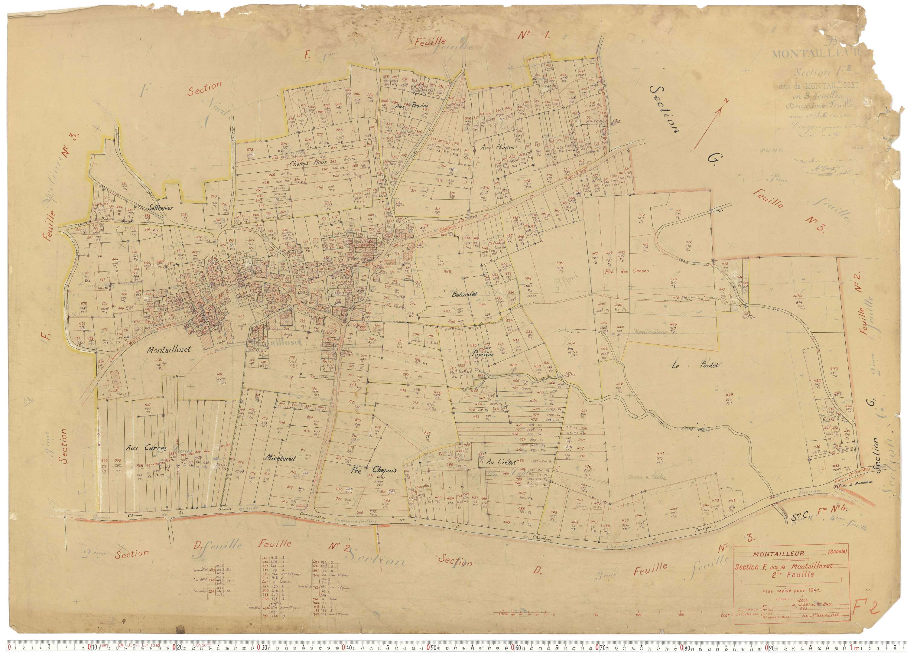 Montailleur - Plans cadastraux du cadastre rénové.