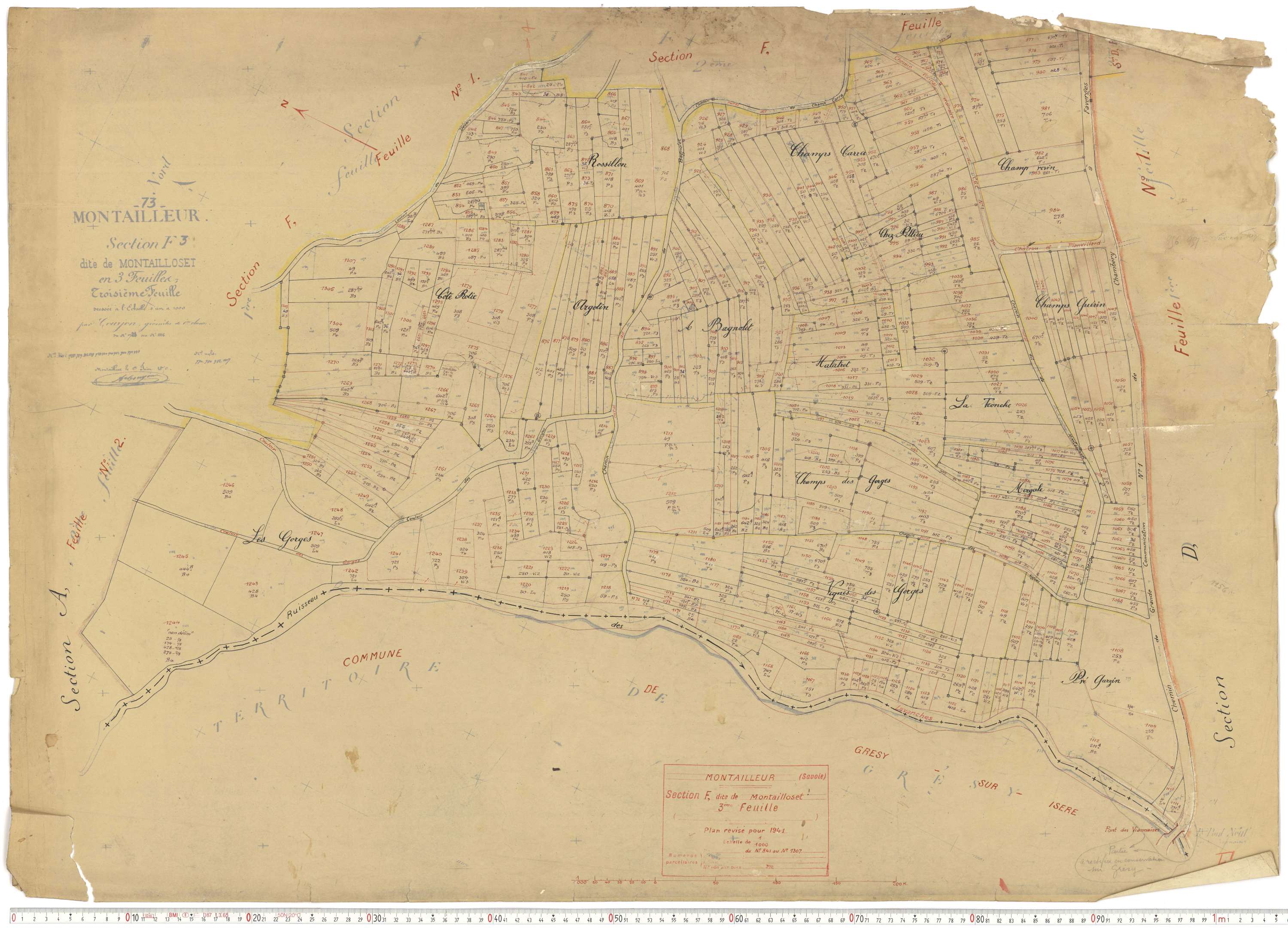 Montailleur - Plans cadastraux du cadastre rénové.