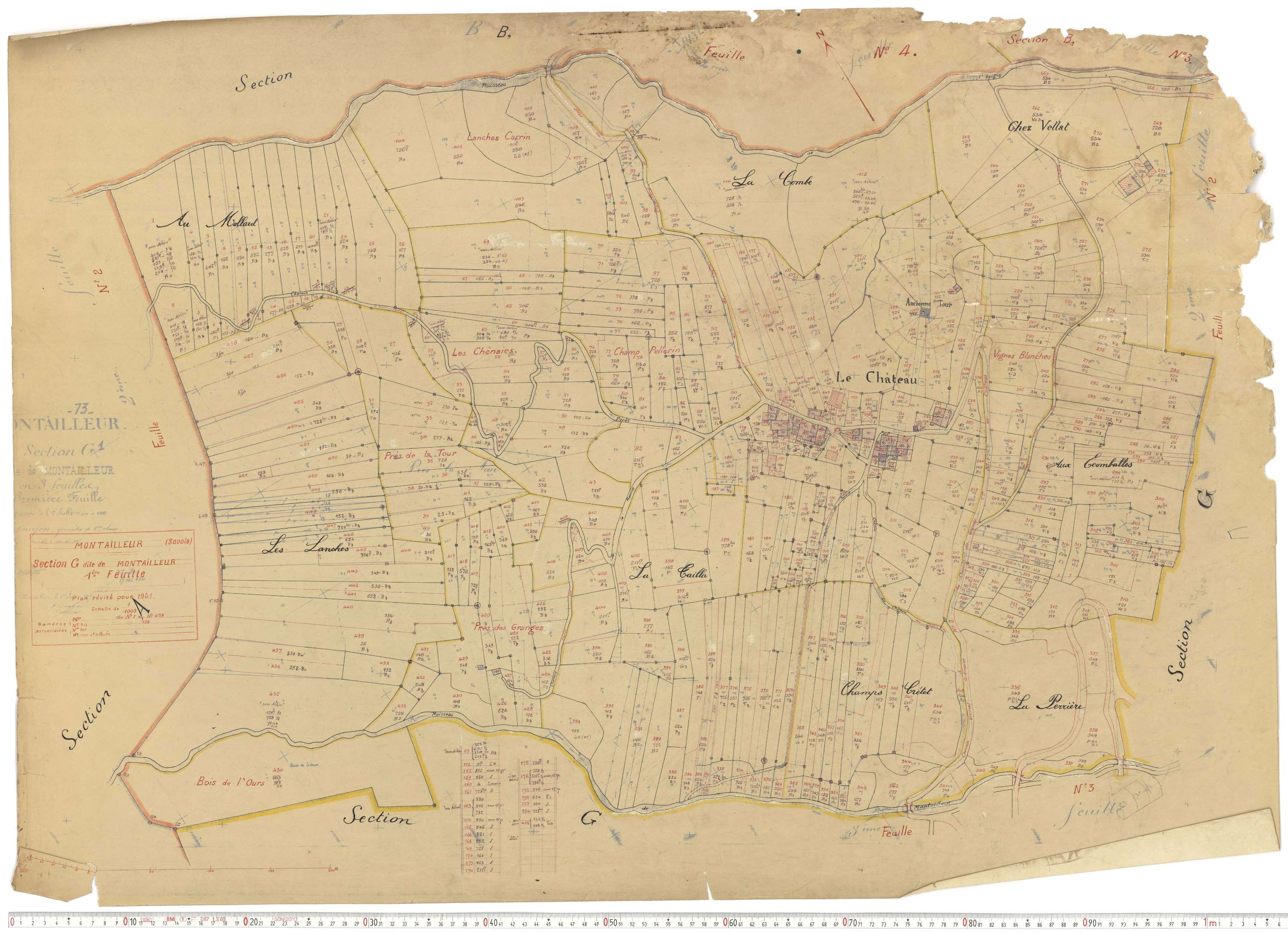 Montailleur - Plans cadastraux du cadastre rénové.