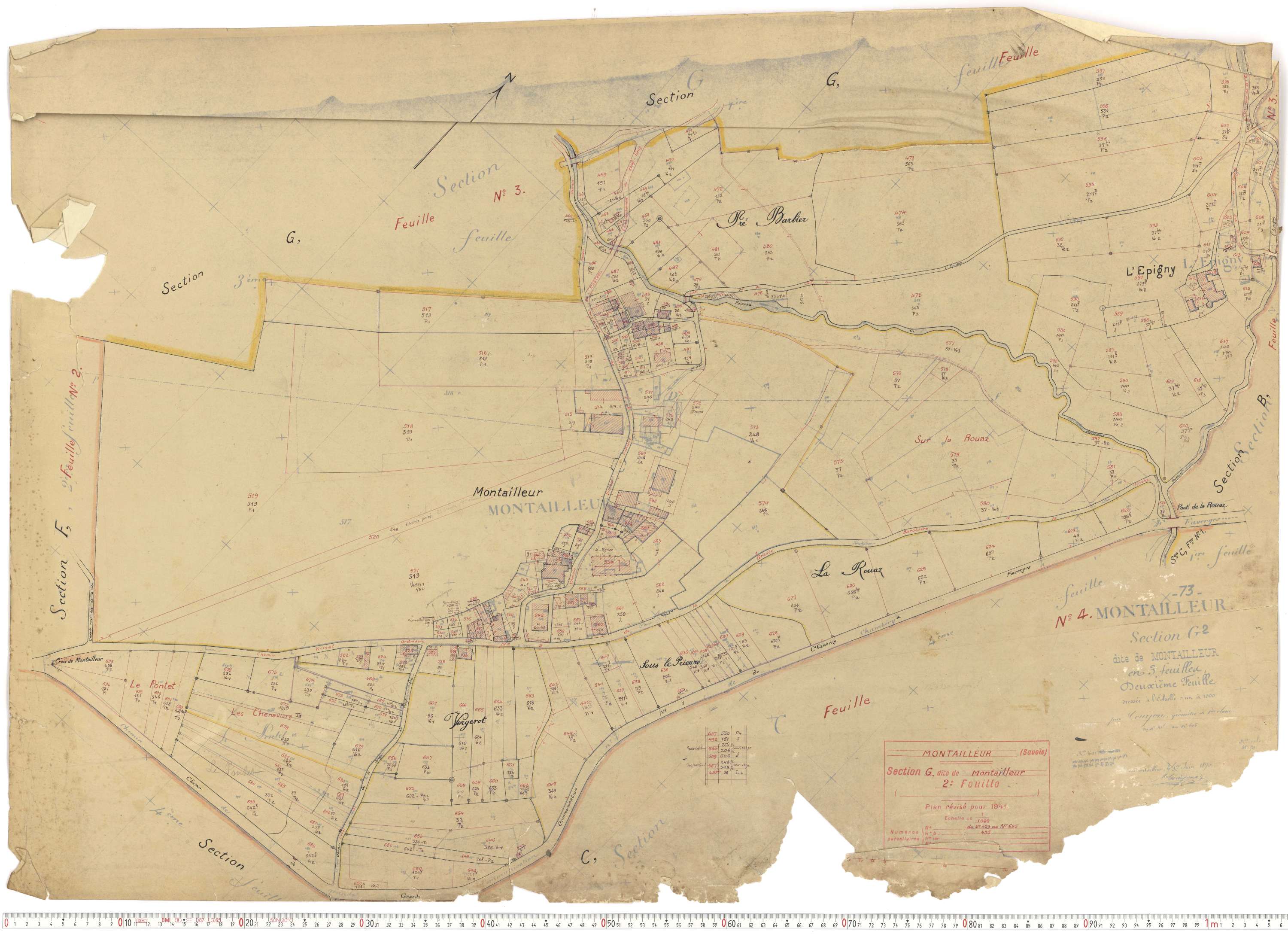 Montailleur - Plans cadastraux du cadastre rénové.
