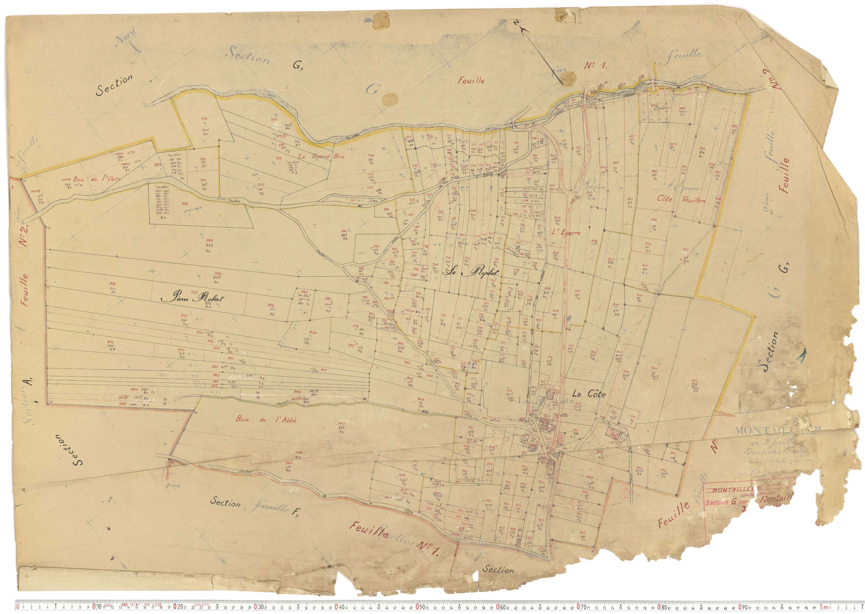 Montailleur - Plans cadastraux du cadastre rénové.
