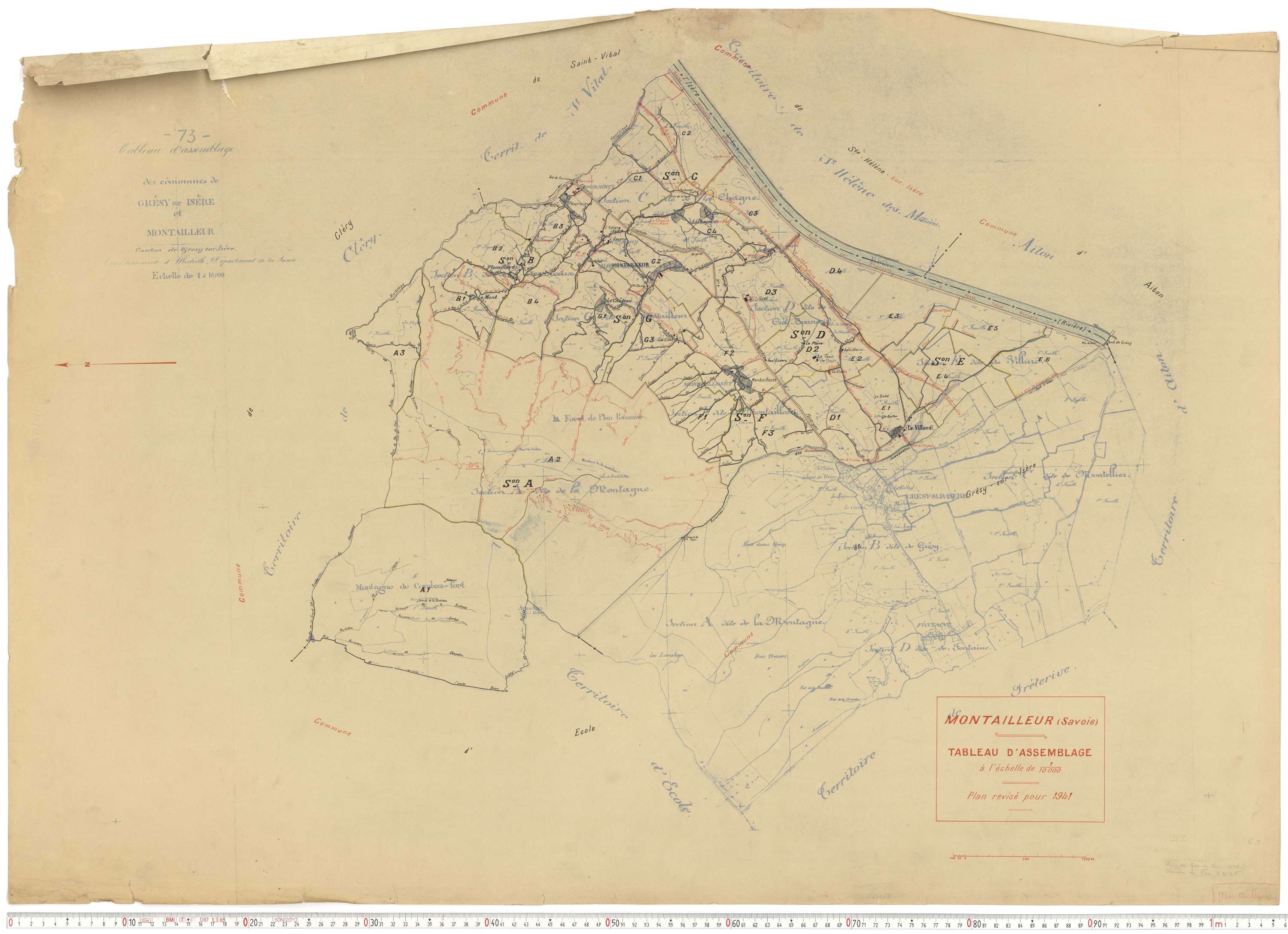 Montailleur - Plans cadastraux du cadastre rénové.