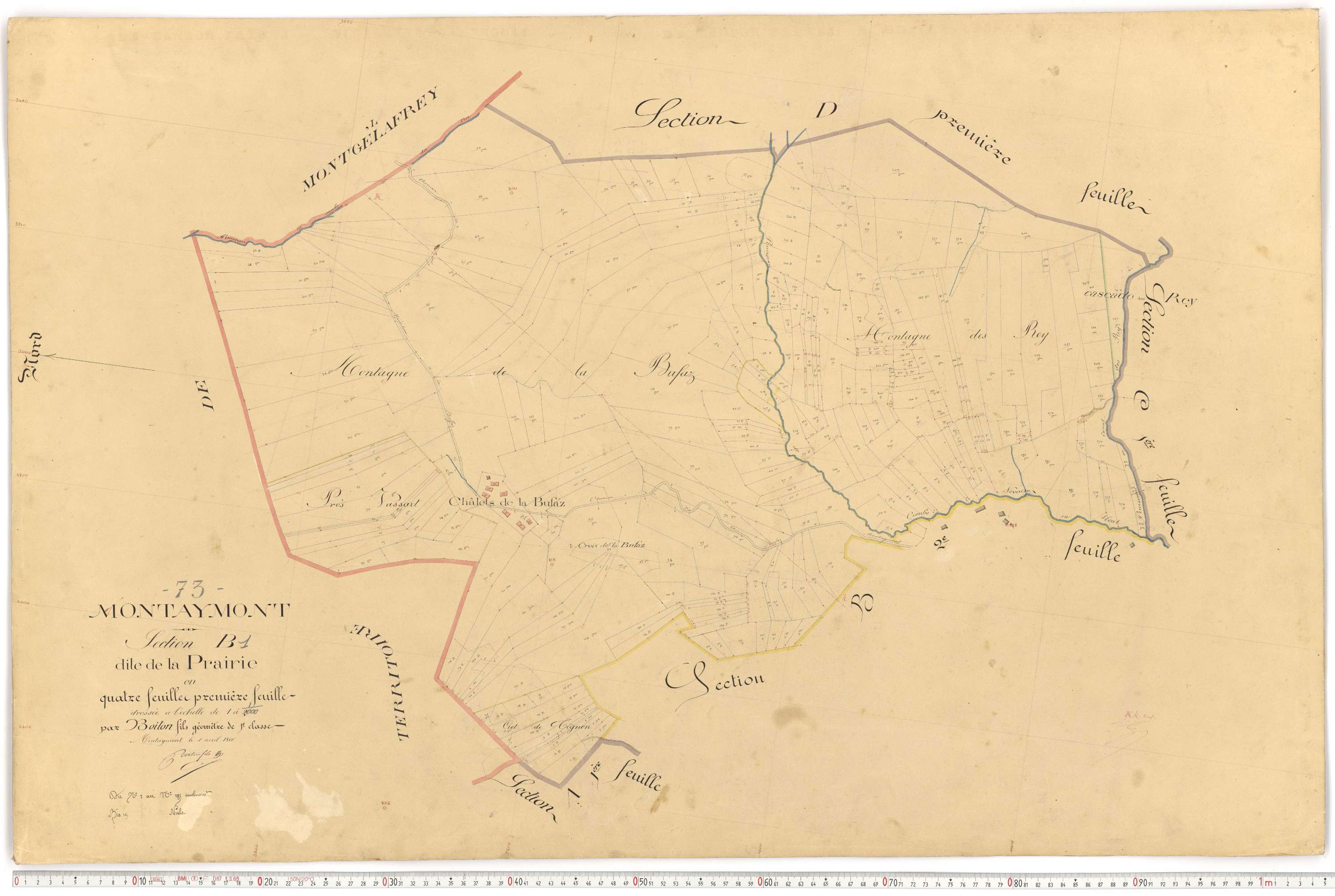 Montaimont - Plans cadastraux du premier cadastre français.