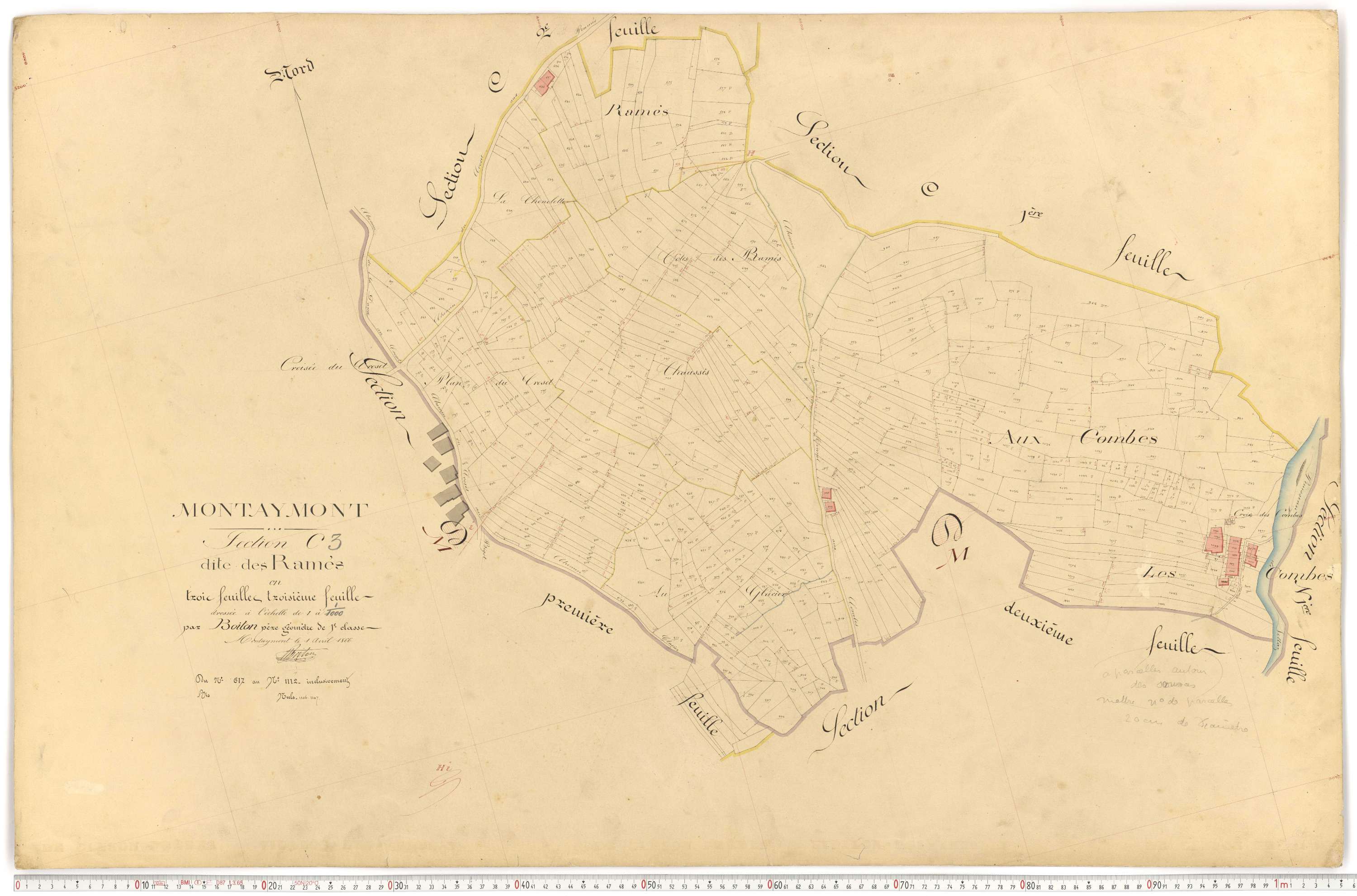 Montaimont - Plans cadastraux du premier cadastre français.