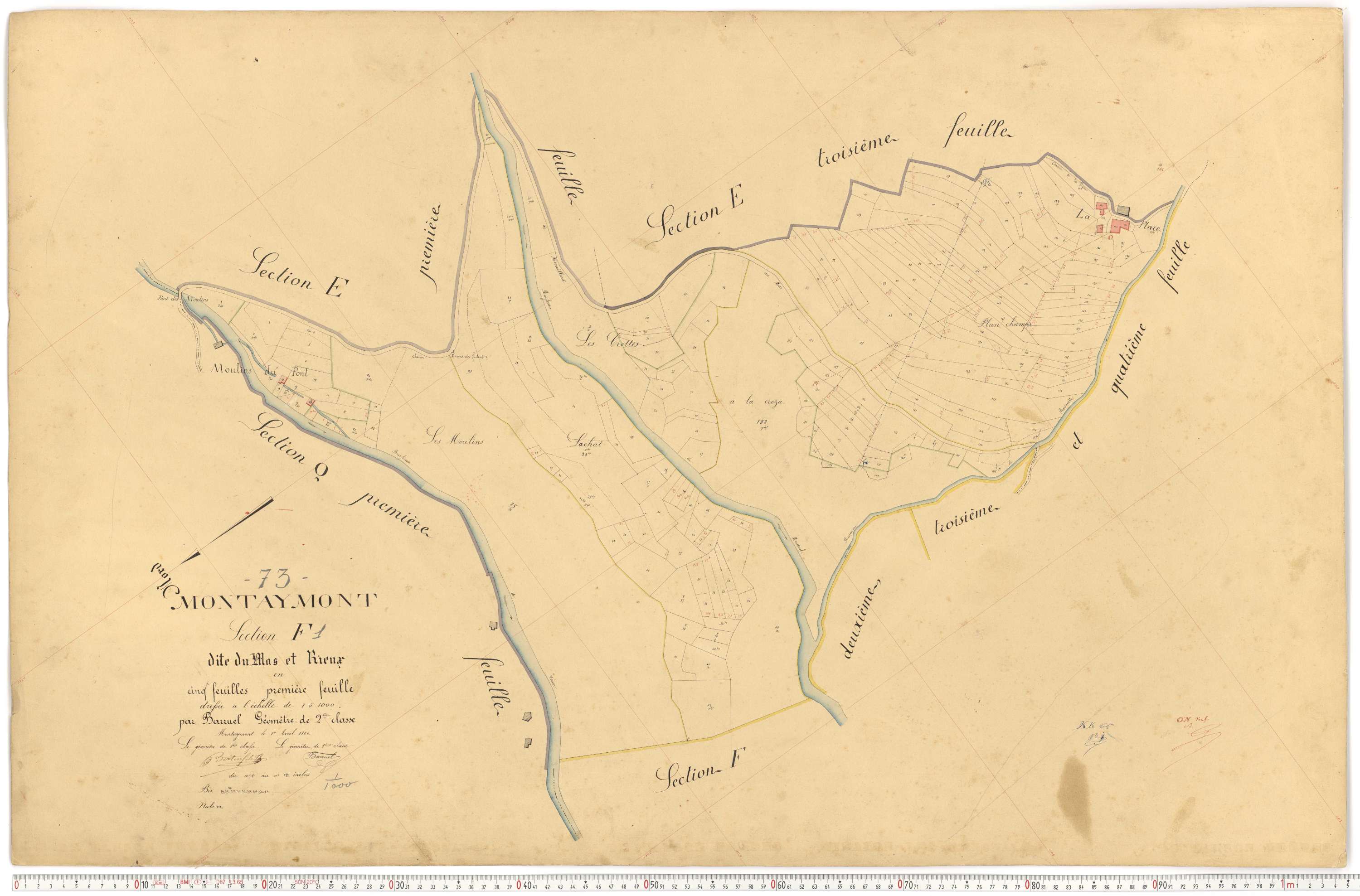 Montaimont - Plans cadastraux du premier cadastre français.