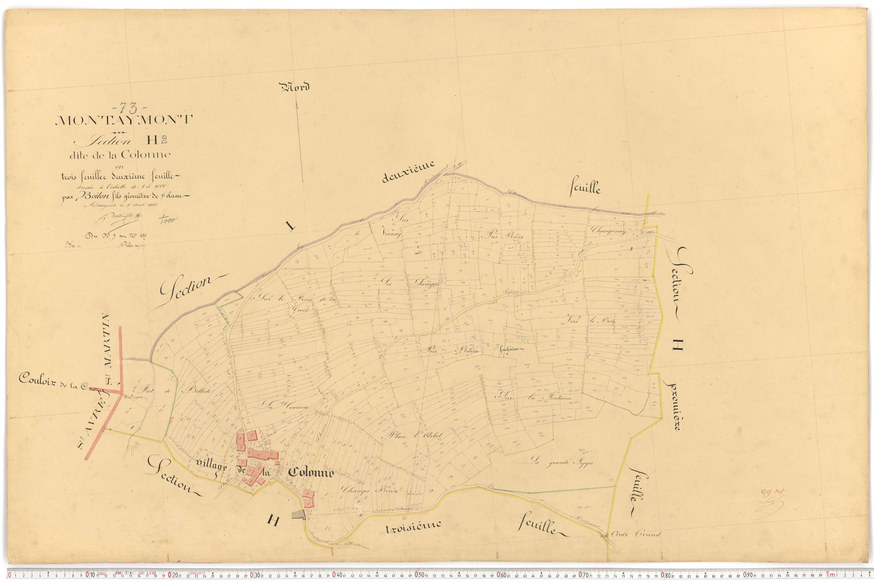 Montaimont - Plans cadastraux du premier cadastre français.